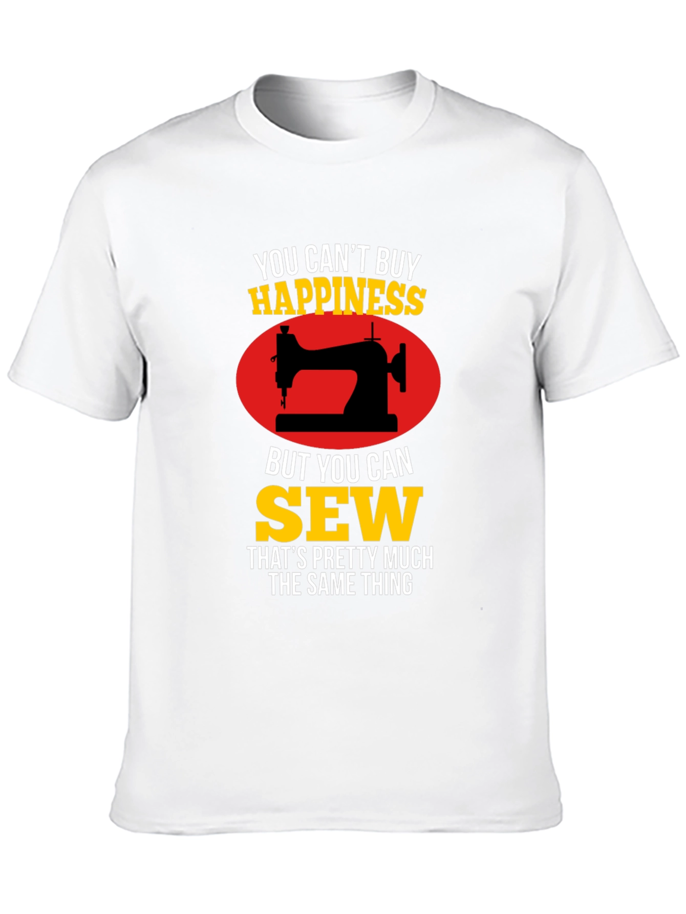 Black Sewing Happiness T-Shirt - Gift for Seamstress view 10
