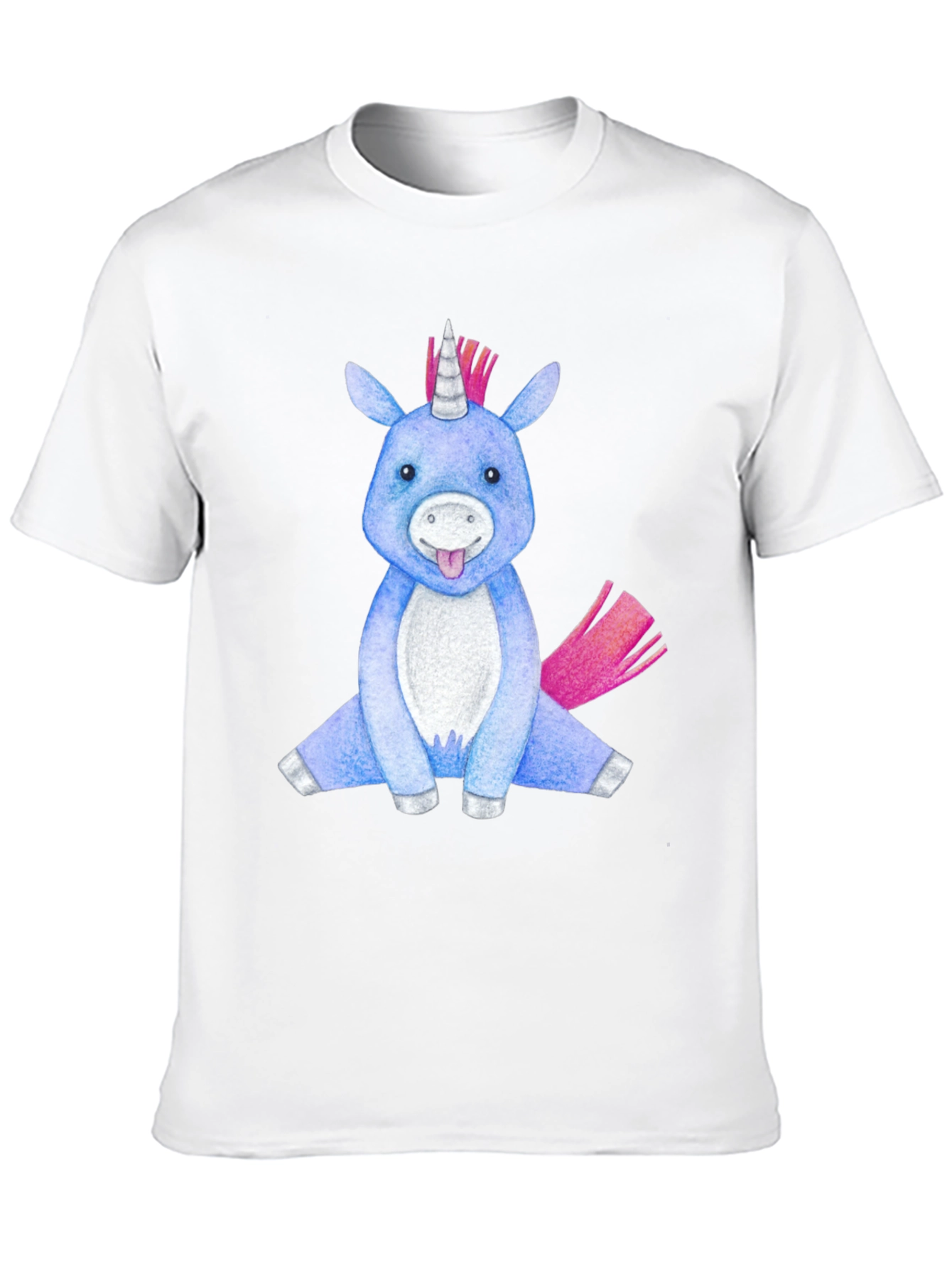 Black Cute Unicorn Graphic Tee - Black Cotton Blend view 10