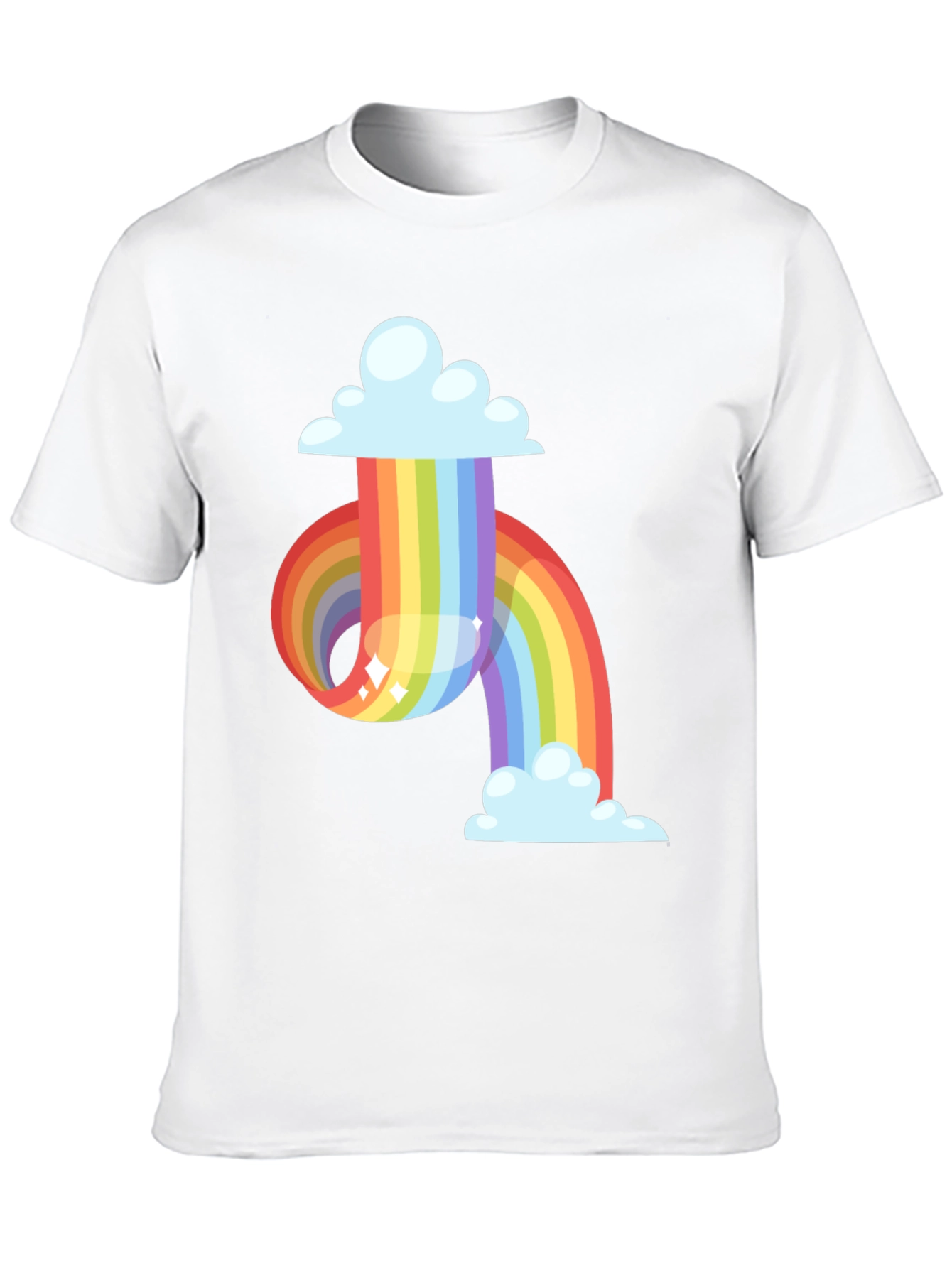 Black Rainbow Cloud Graphic Tee - Soft Cotton Blend view 10