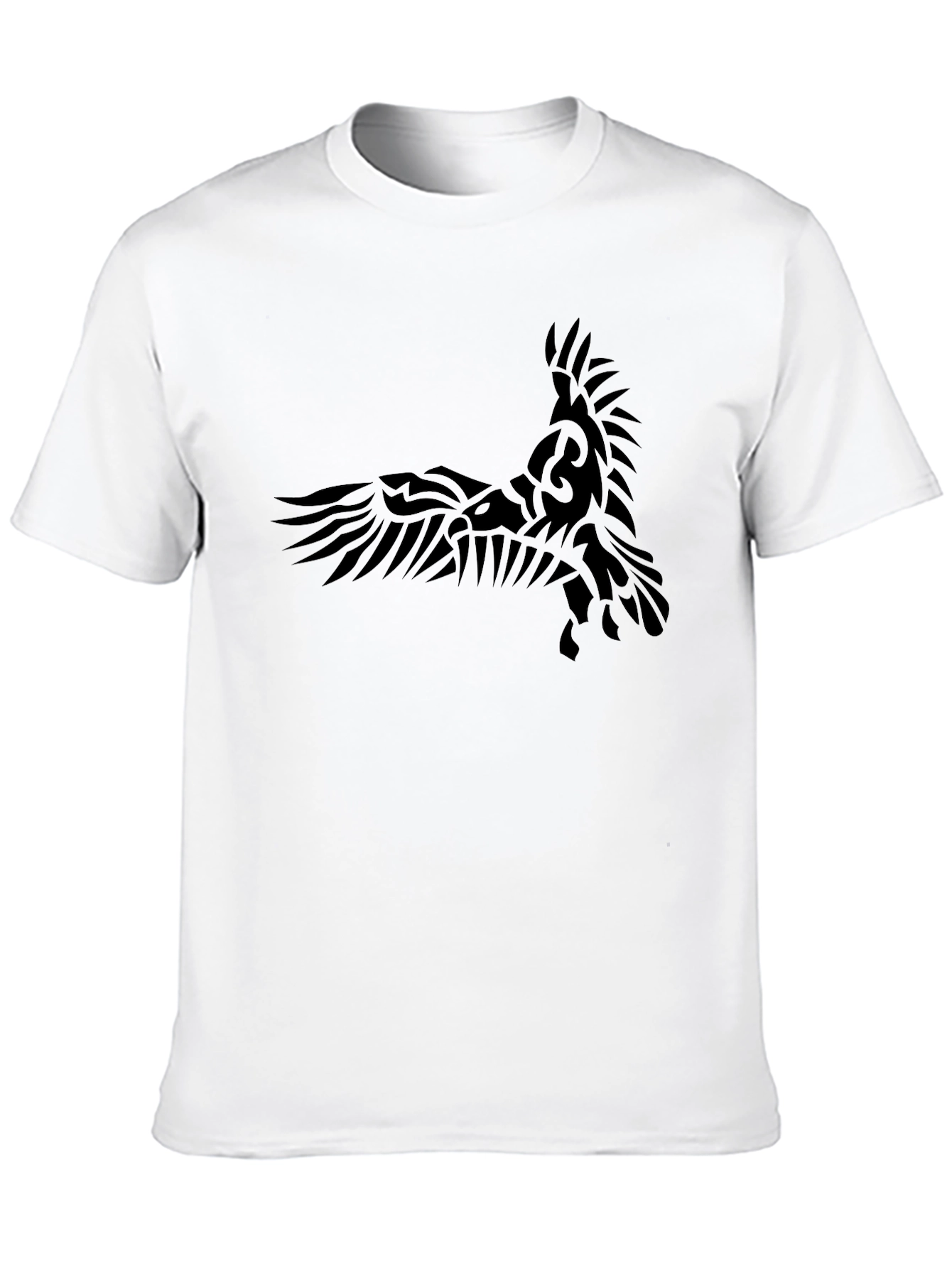 Black Tribal Raven Graphic Black T-Shirt view 10