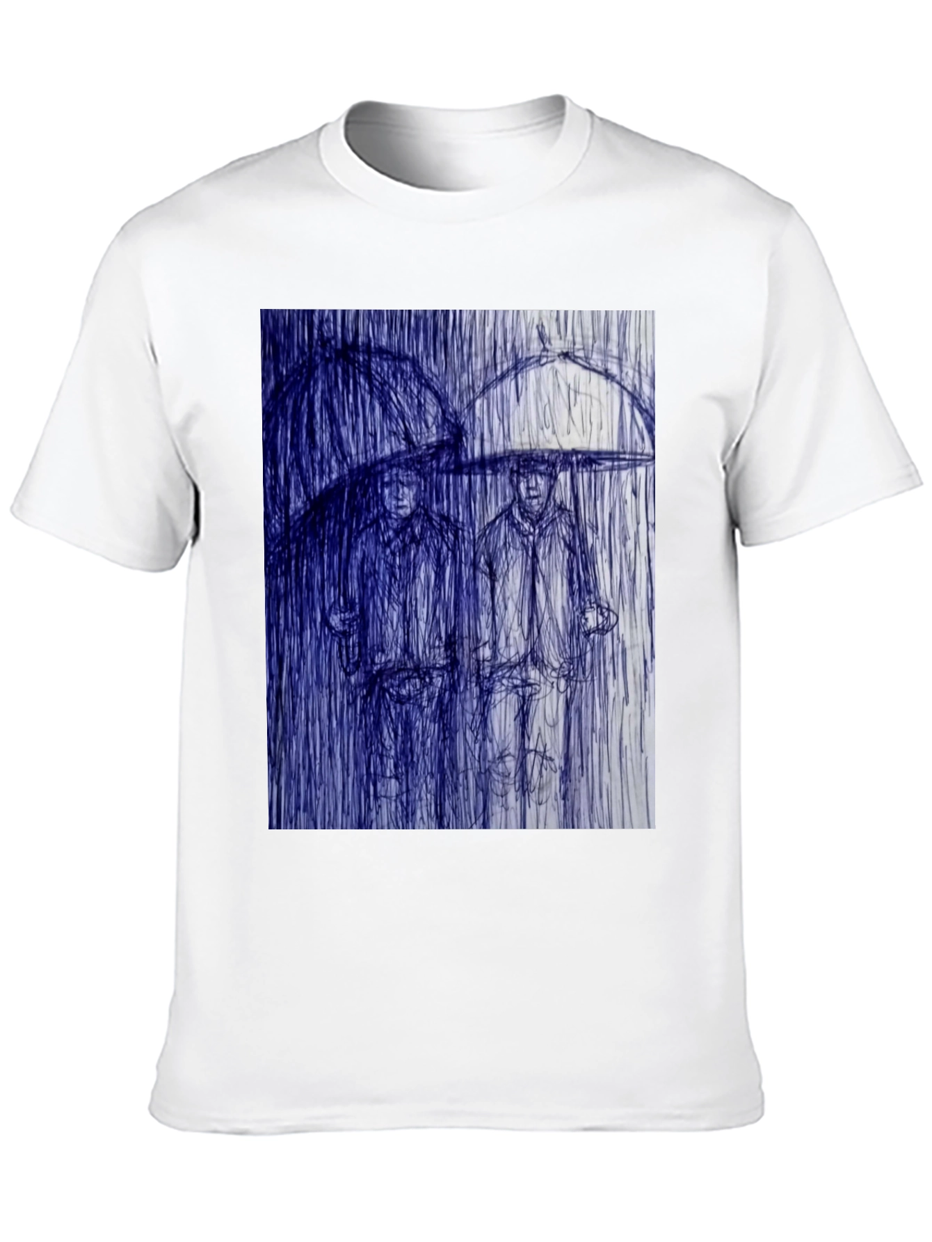 Black Rainy Day Sketch Graphic Tee view 10