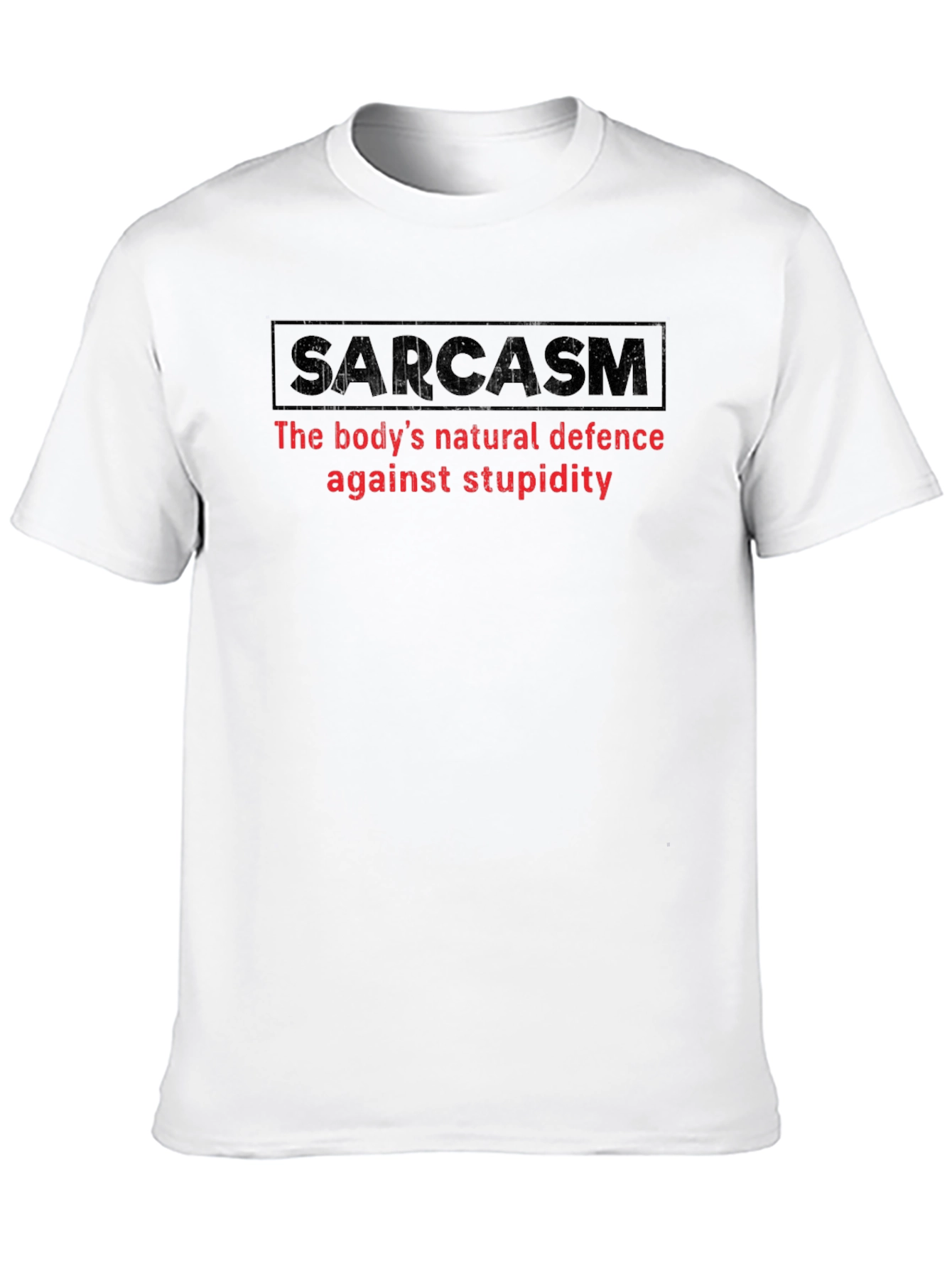 Black Sarcasm Defense Black Cotton T-Shirt view 10
