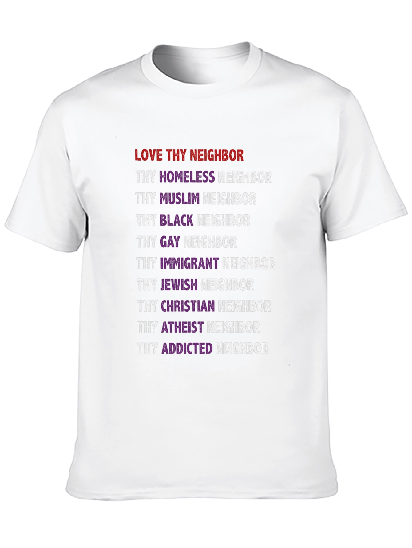 Love Thy Neighbor Graphic Tee - Black Unisex T-Shirt - 10