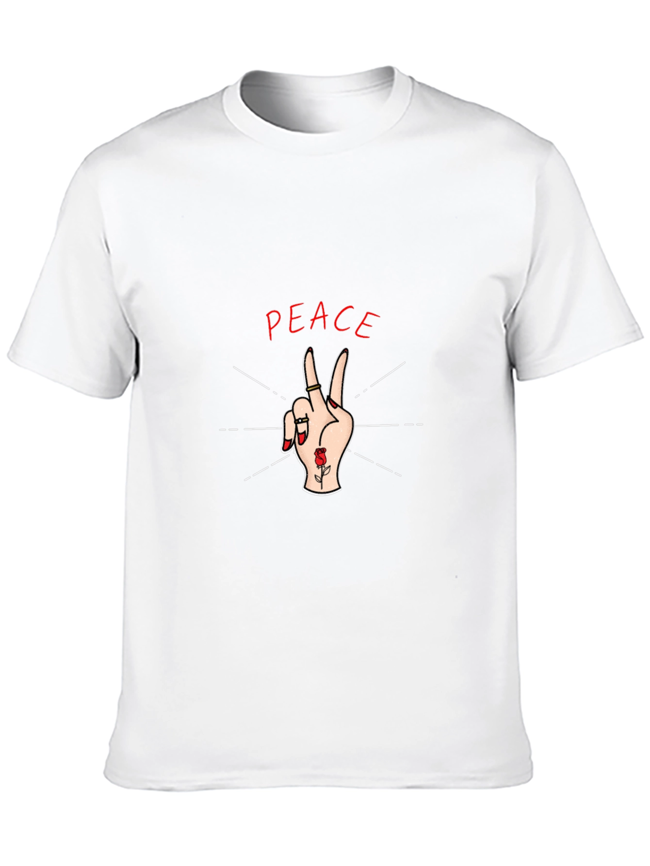 Black Peace Sign Graphic Black T-Shirt view 10