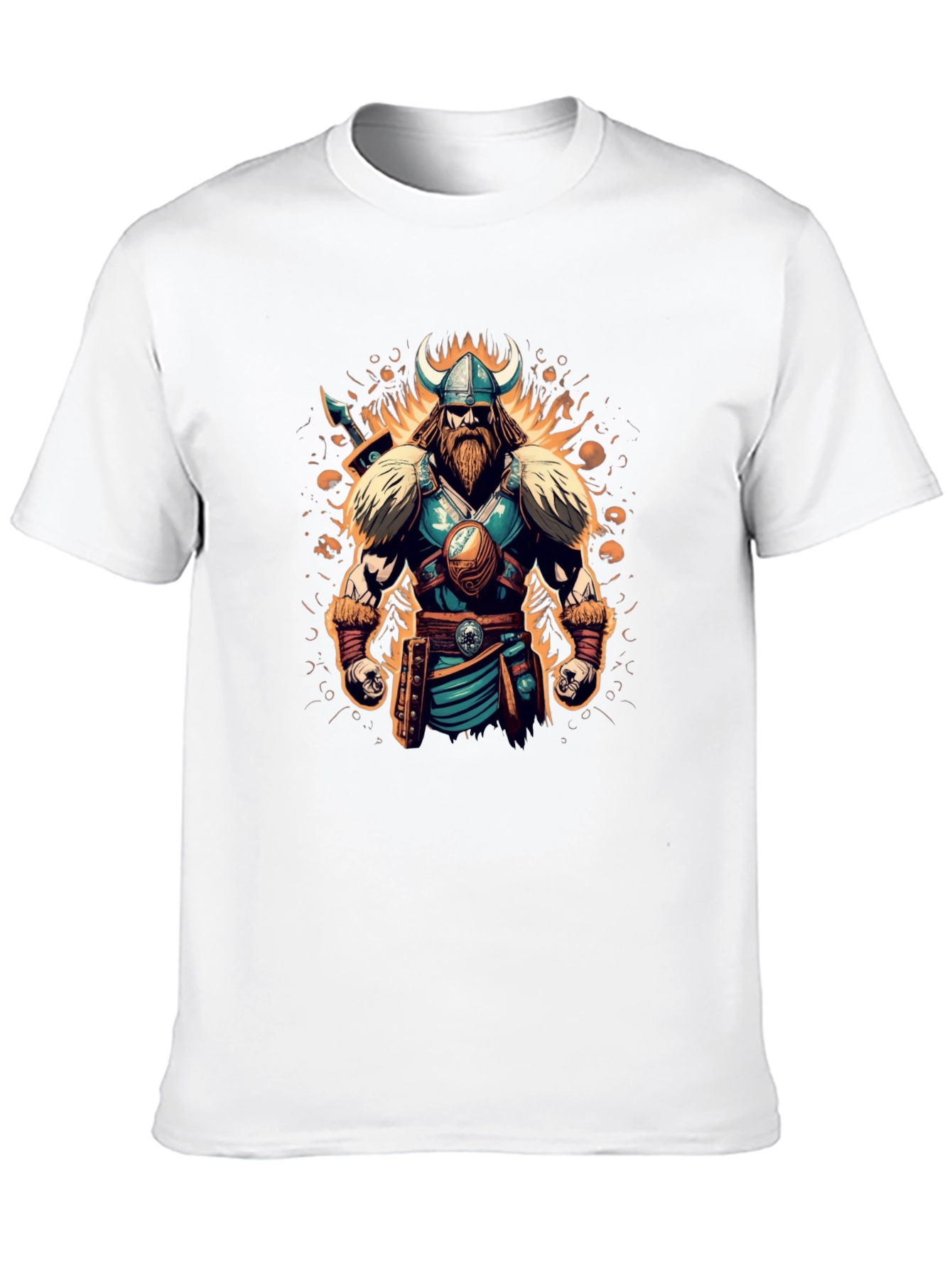 Black Viking Warrior Graphic Tee - Black Cotton Blend view 10