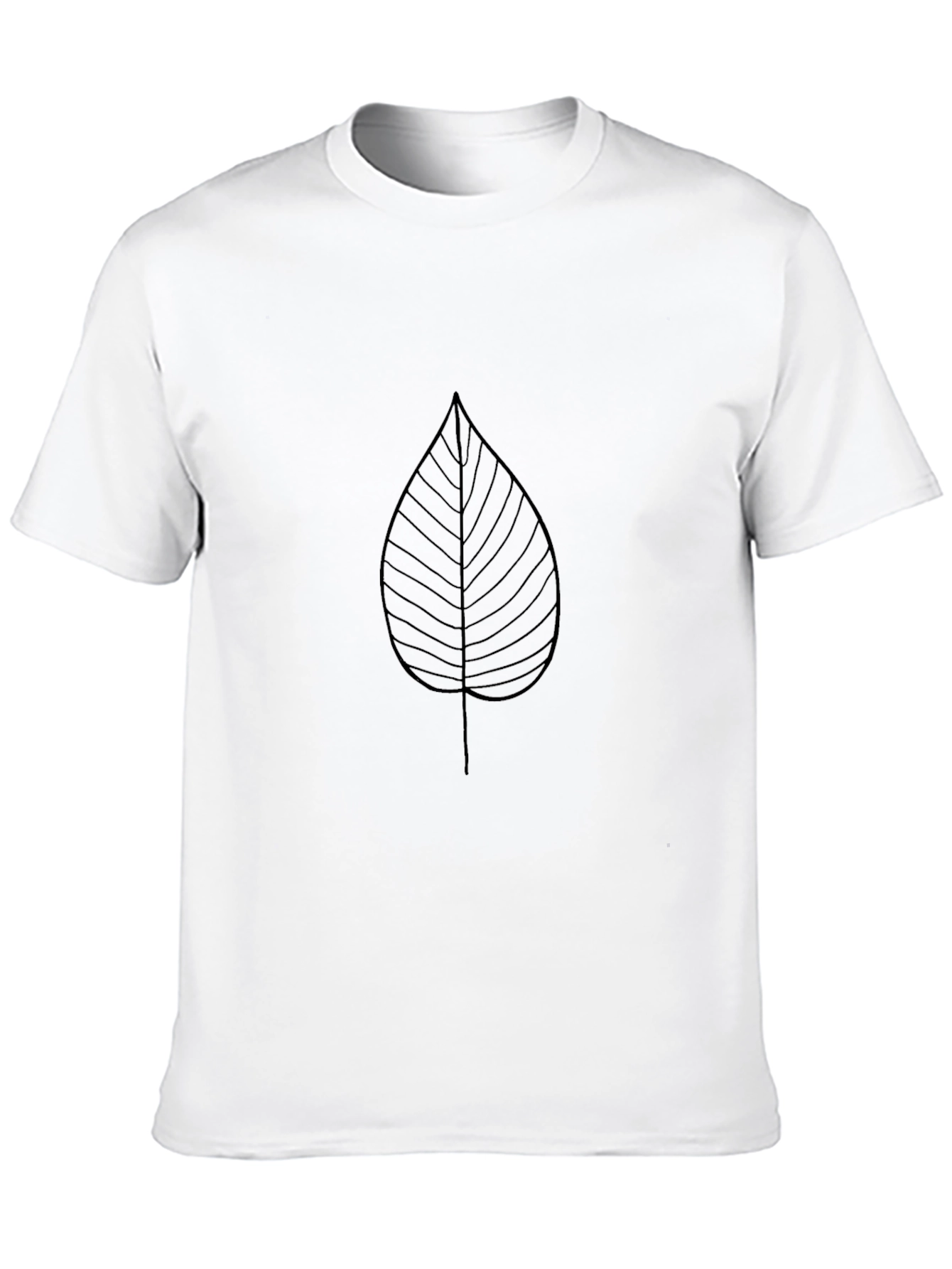 Black Leaf Graphic Black T-Shirt - Minimalist Style view 10