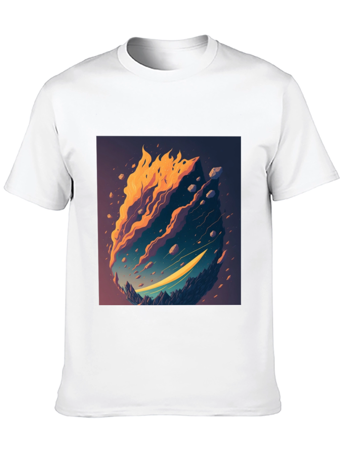 Black Fiery Landscape Graphic Tee - Unique Design view 10
