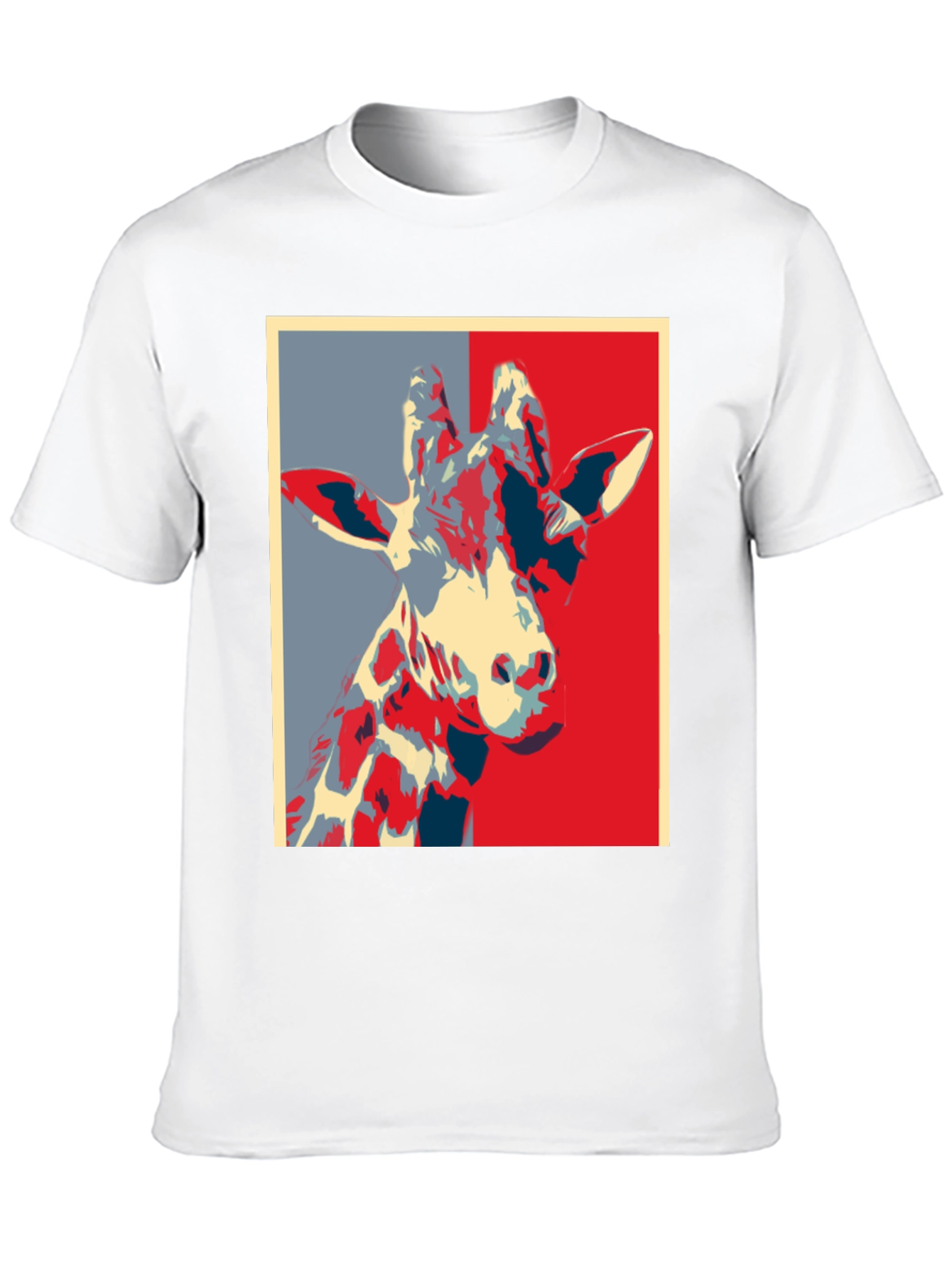 Black Giraffe Pop Art Graphic Tee - Trendy Crew Neck T-Shirt view 10