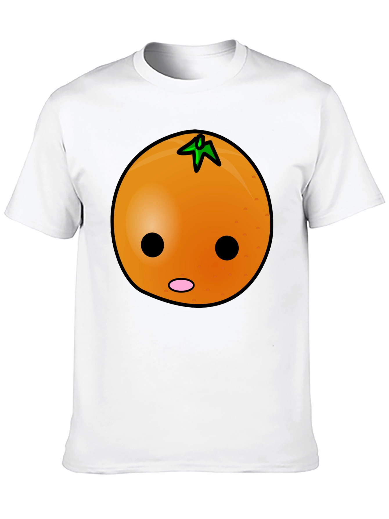Black Funny Orange Cartoon Face Graphic Tee view 10