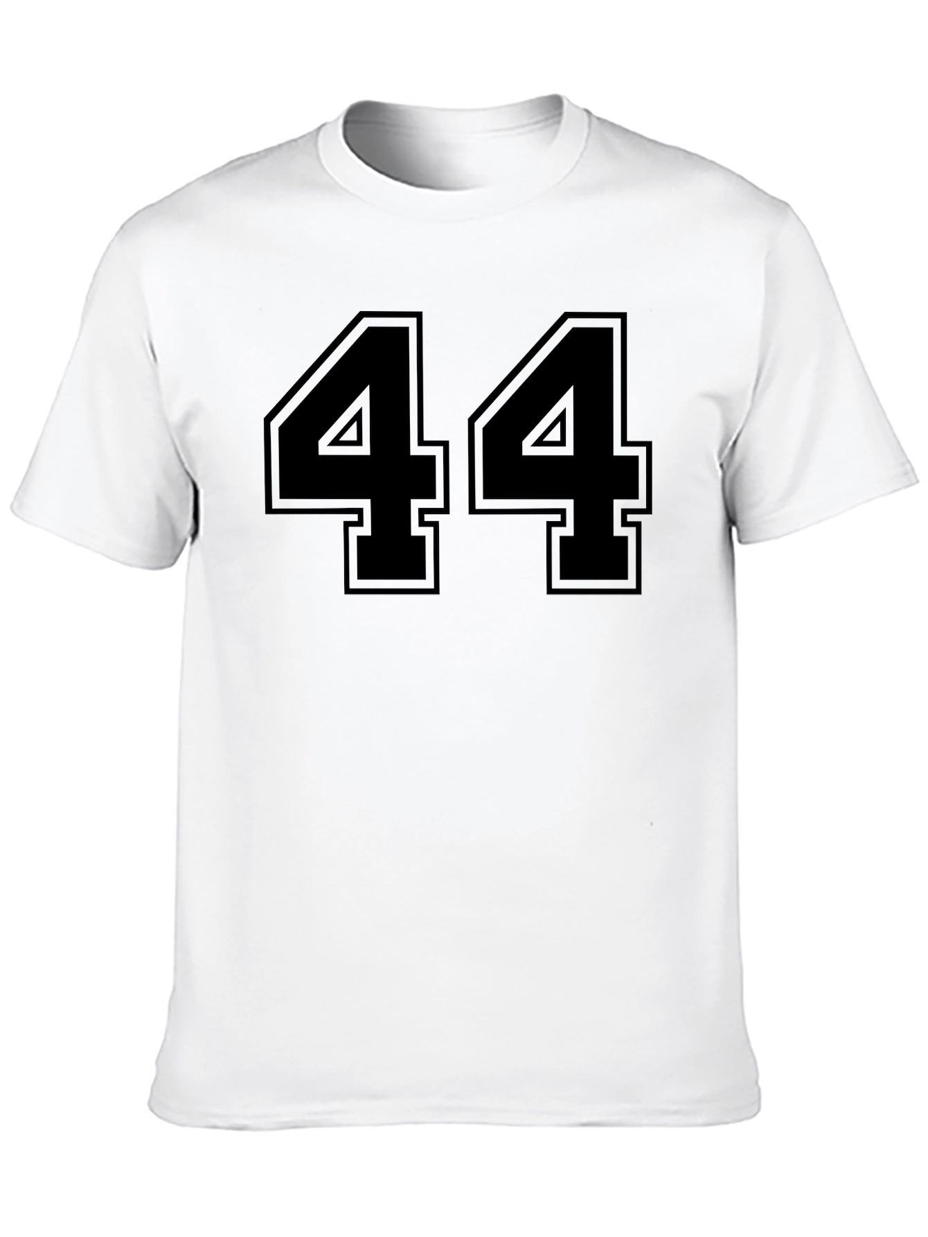 Black Black T-Shirt with Bold Number 44 Design view 10