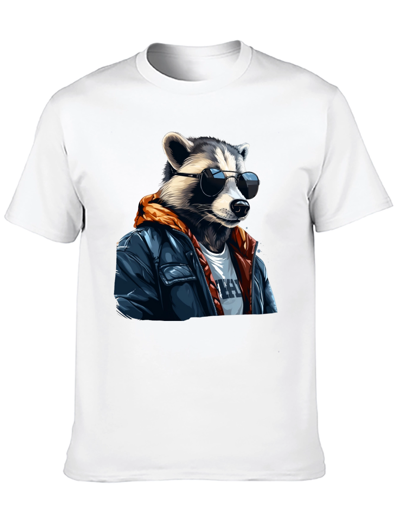 Black Cool Raccoon Graphic Tee - Black T-Shirt view 10