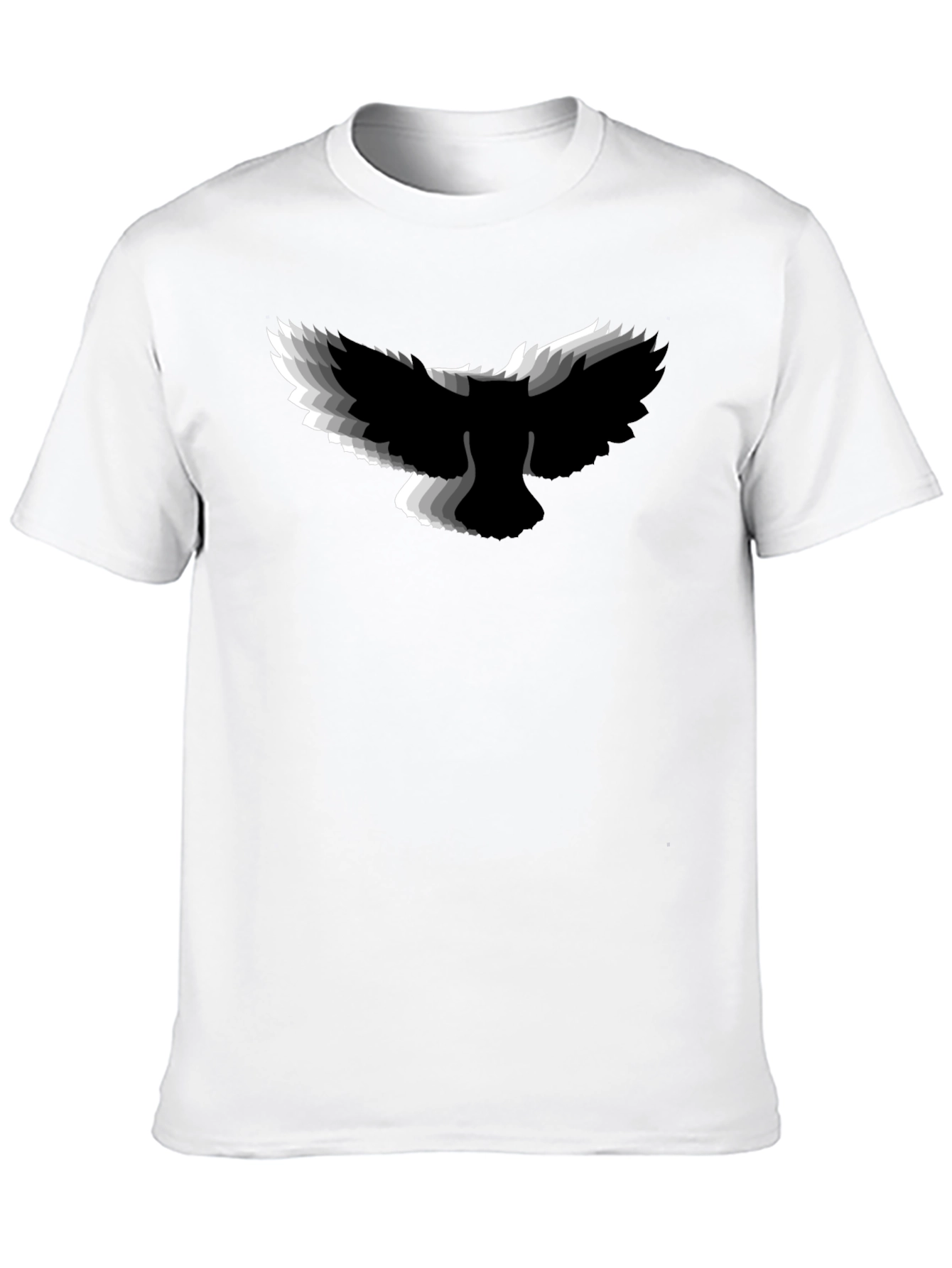 Black Men's Black Graphic Tee - Abstract Bird Design view 10