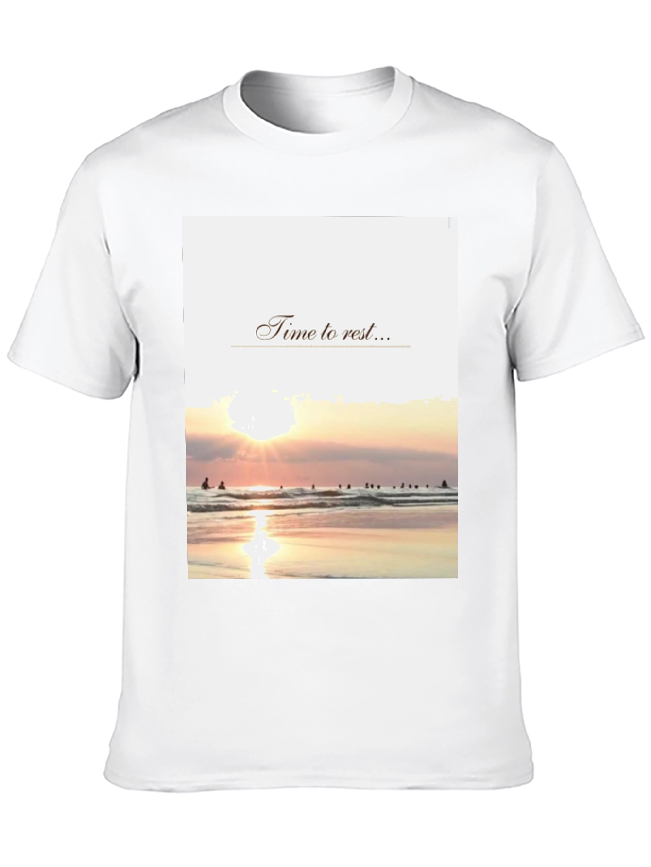 Black Time to Rest Graphic Tee - Beach Sunset Design view 10