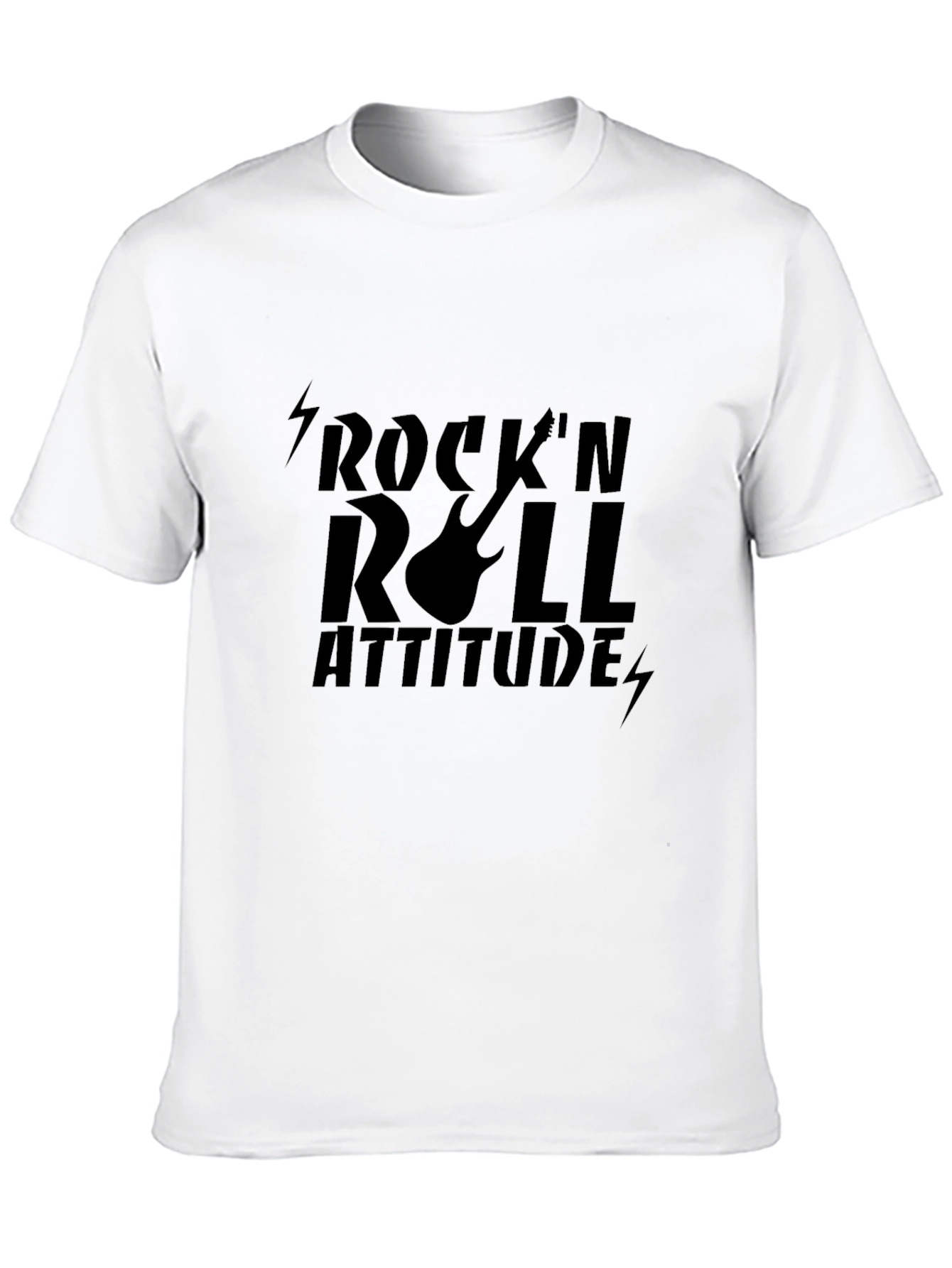 Black Rock'n'Roll Attitude Graphic Black T-Shirt view 10