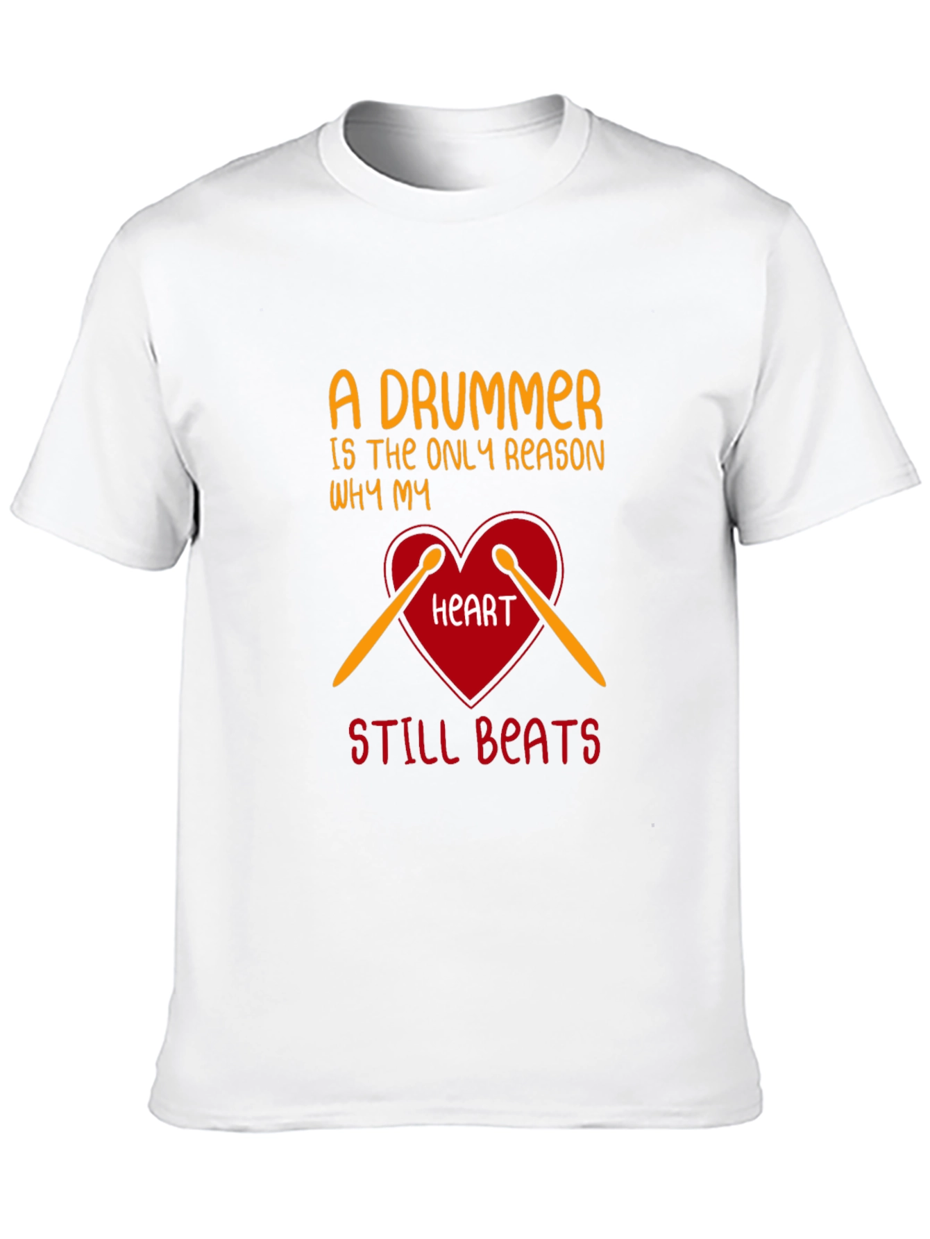 Black Drummer Heartbeat Tee - Music Lover T-Shirt view 10