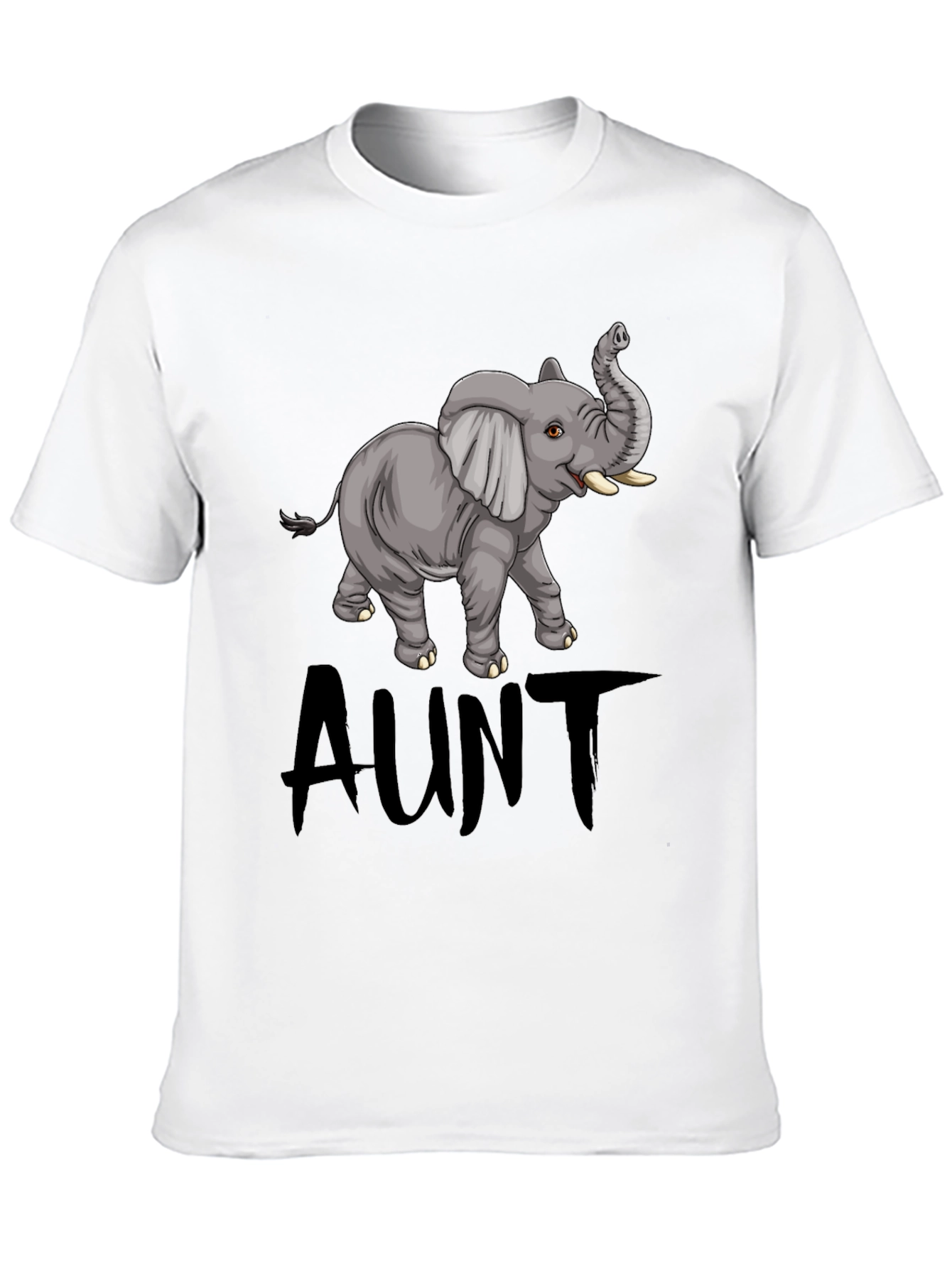 Black Cute Aunt Elephant Graphic Tee - Black view 10