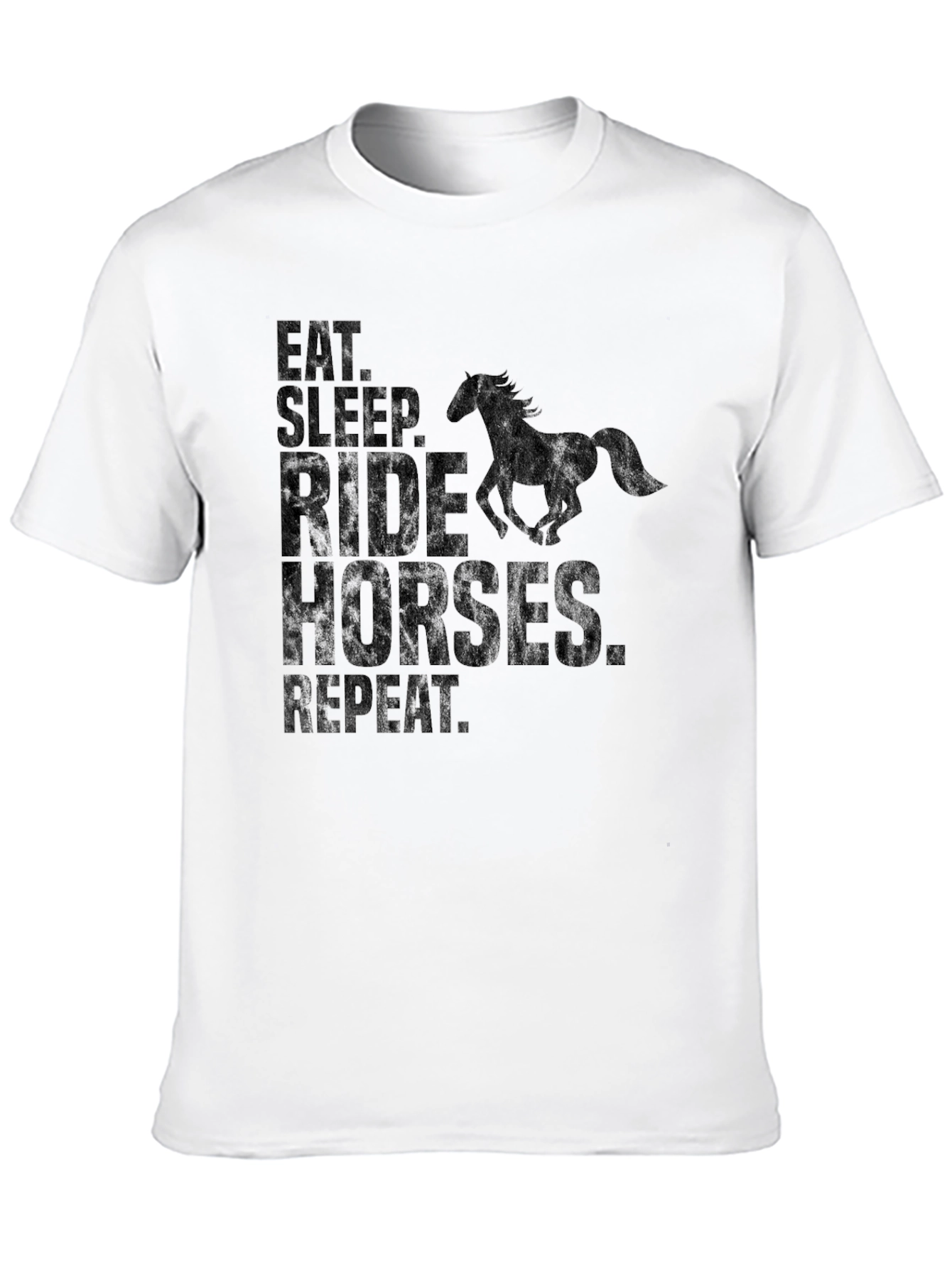 Black Eat Sleep Ride Horses Repeat Black T-Shirt view 10
