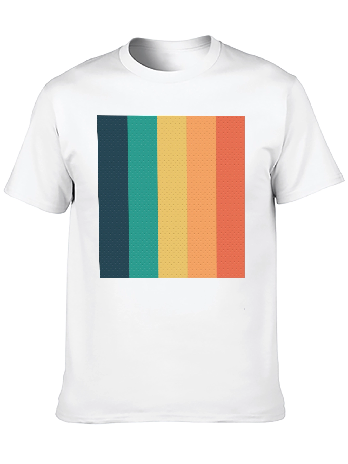 Black Retro Striped T-Shirt - Black Crew Neck Tee view 10