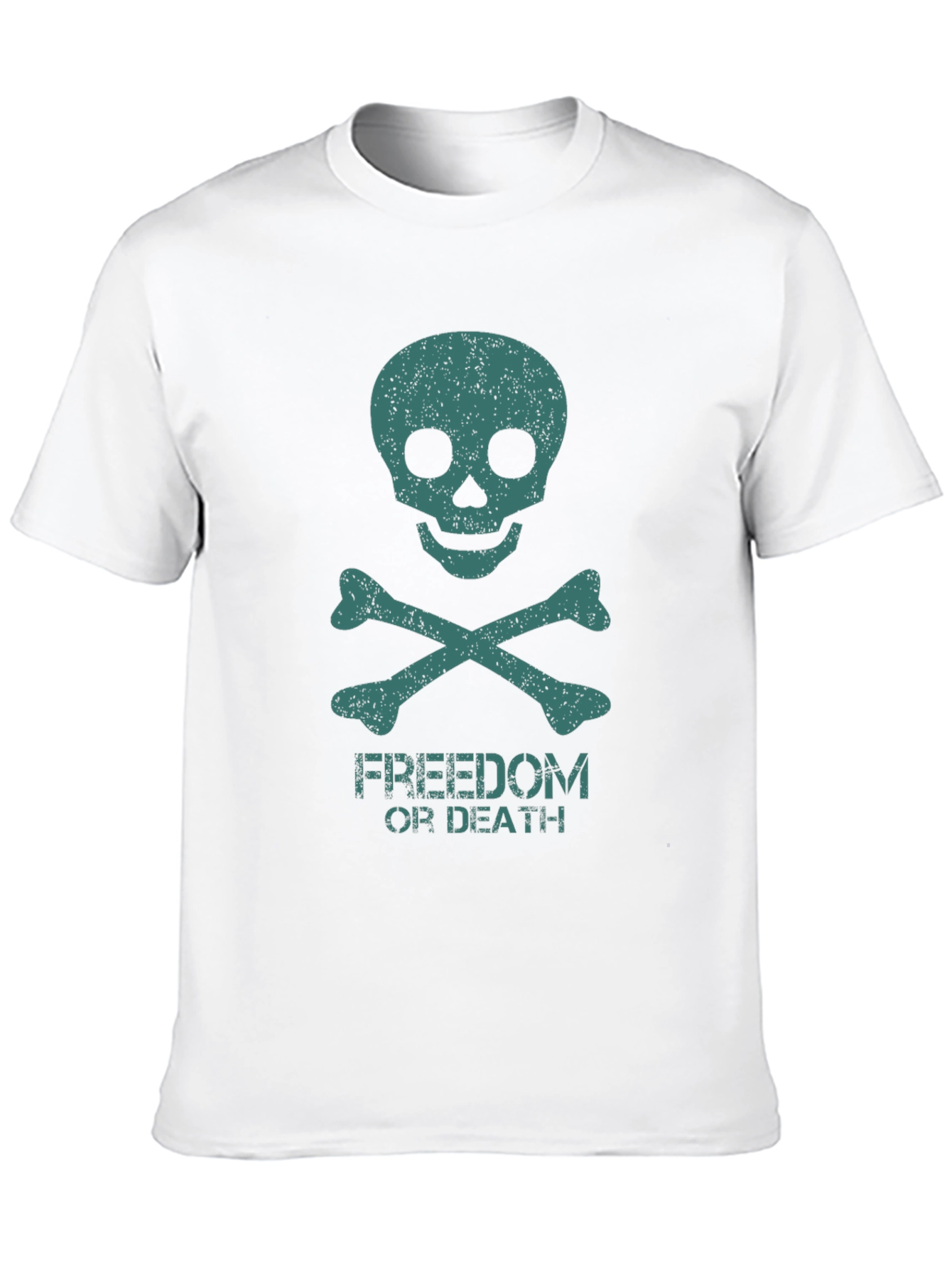 Black Freedom or Death Skull Graphic Tee view 10