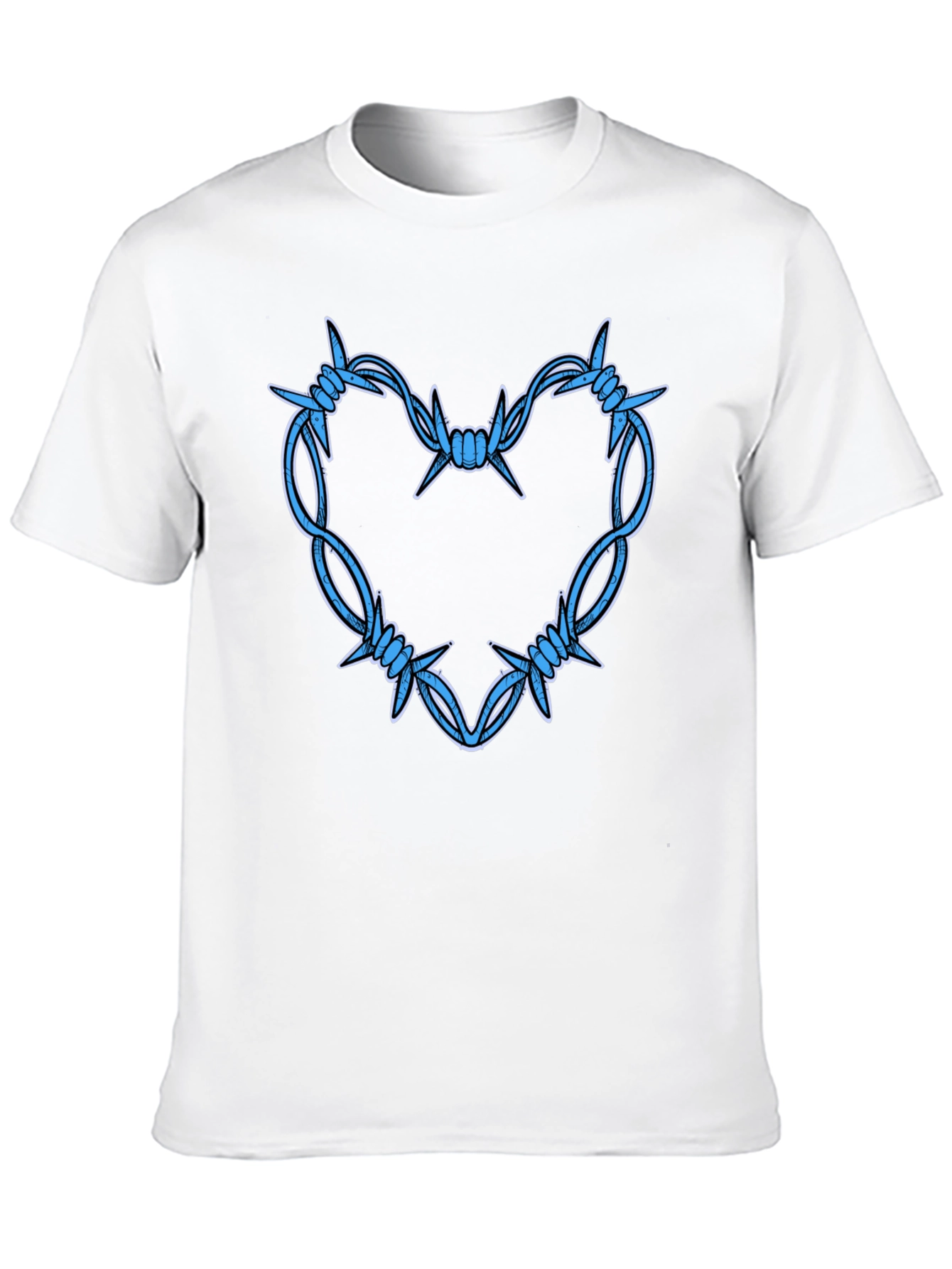 Black Barbed Wire Heart Graphic T-Shirt view 10
