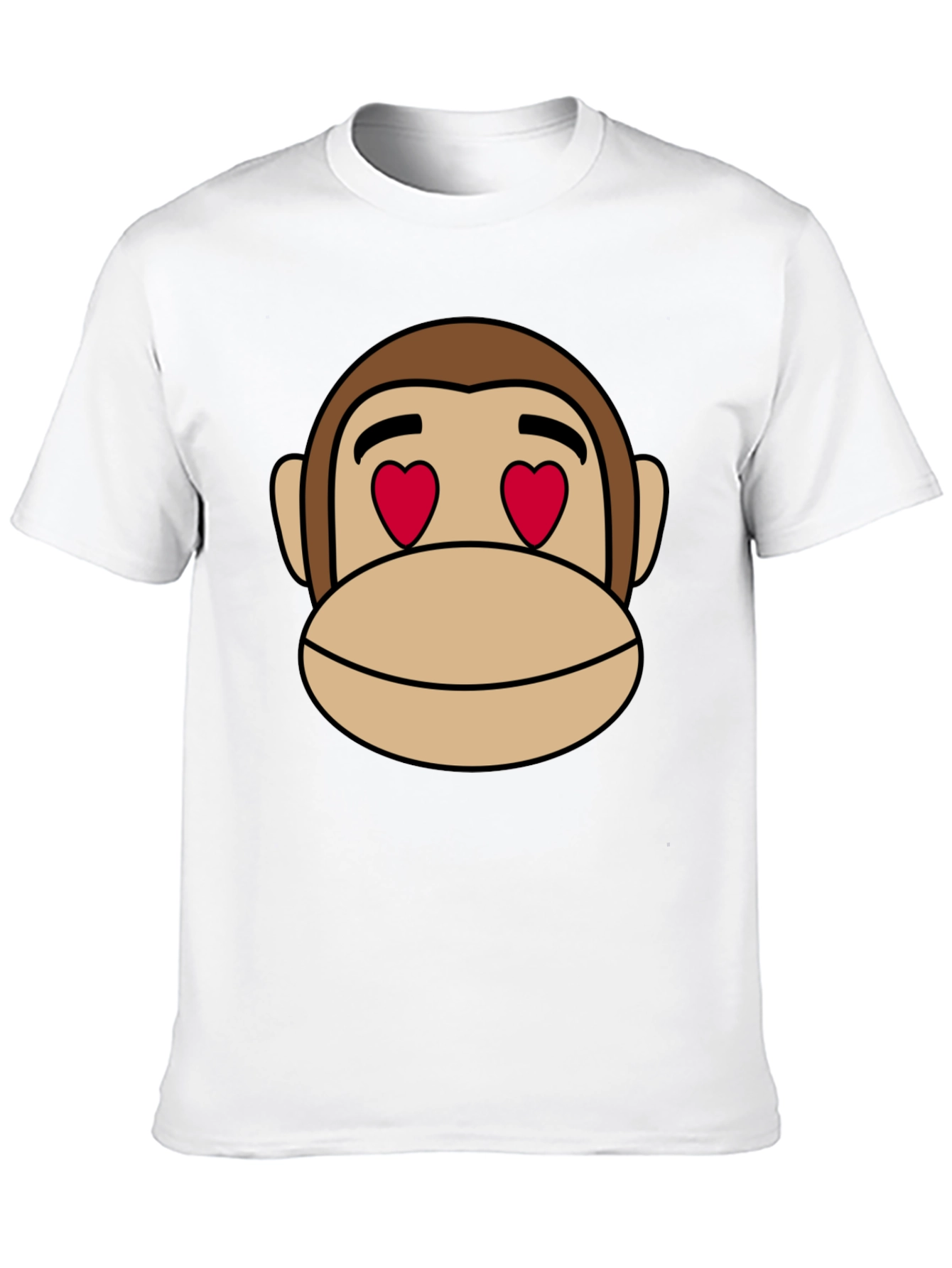 Black Monkey Face Heart Eyes T-Shirt - Black Cotton view 10