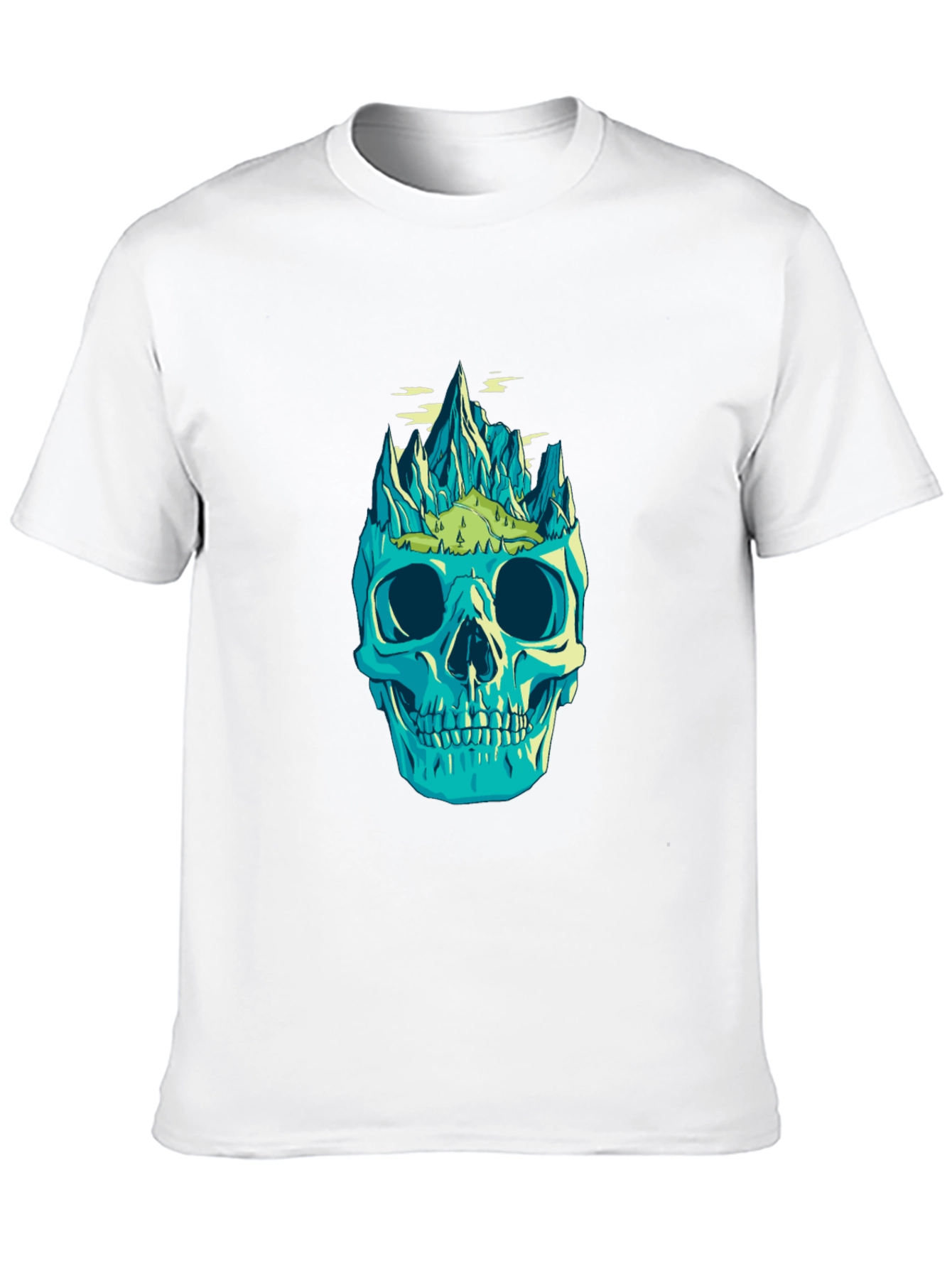 Black Skull Mountain Graphic Print T-Shirt view 10