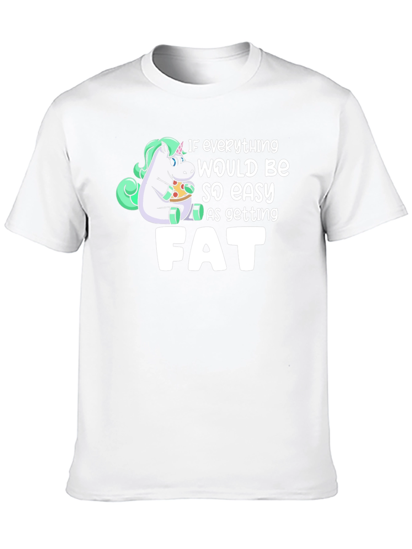 Black Unicorn Pizza Fat Funny T-Shirt view 10