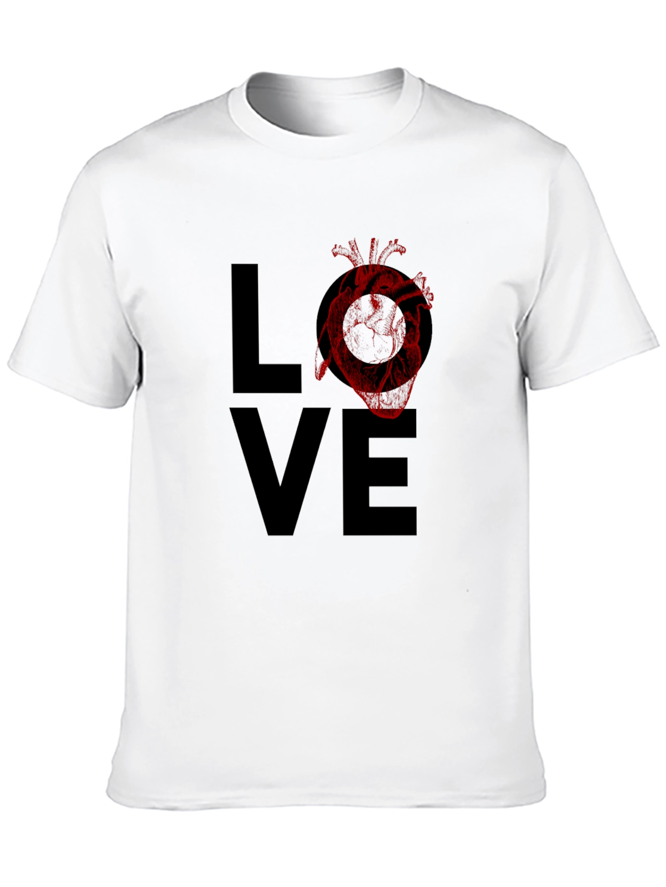 Black Love Heart Graphic Tee - Black view 10