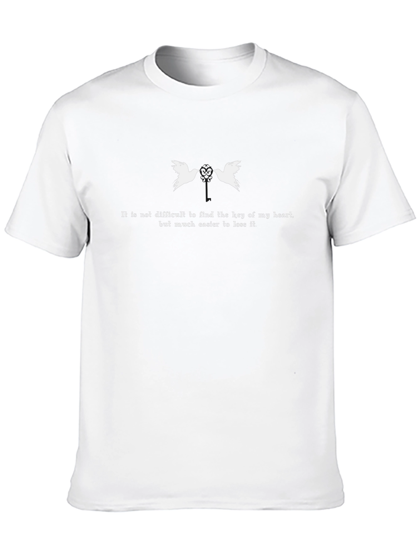 Black Poetic Dove Tee - Find the Key to My Heart T-Shirt view 10