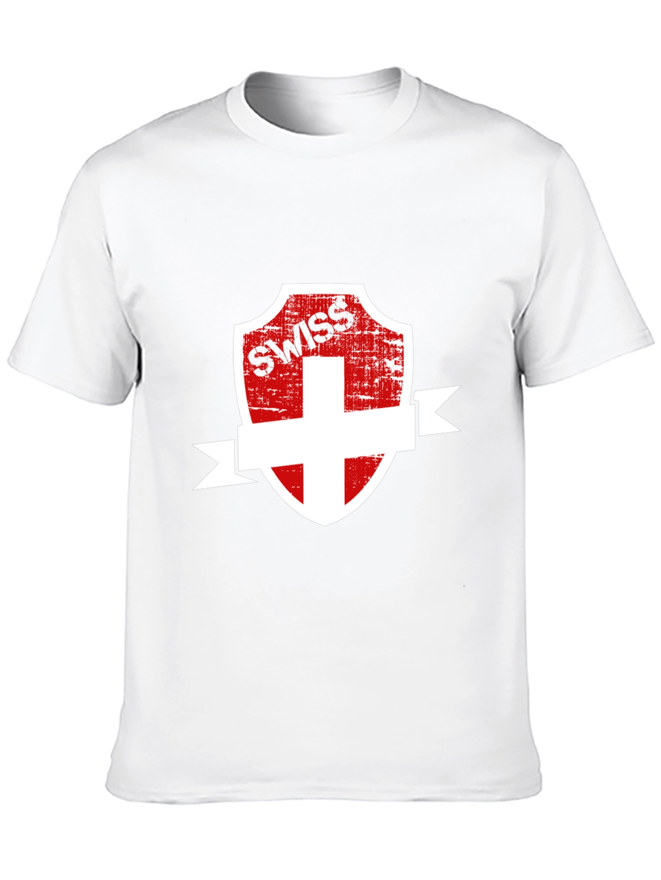 Black Swiss Shield Graphic Tee - Black Cotton T-Shirt view 10