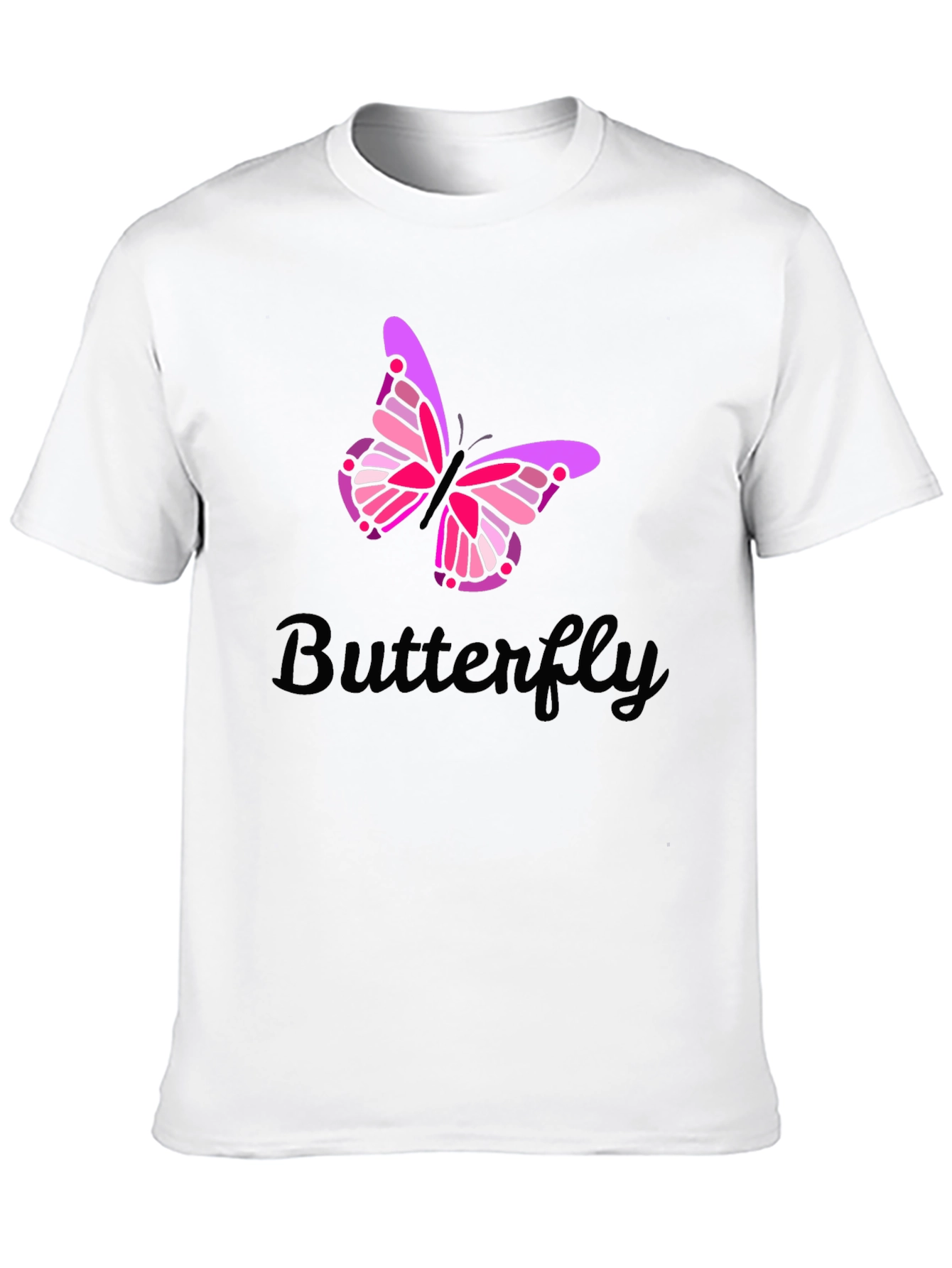 Black Butterfly Graphic Print Men's Black T-Shirt view 10