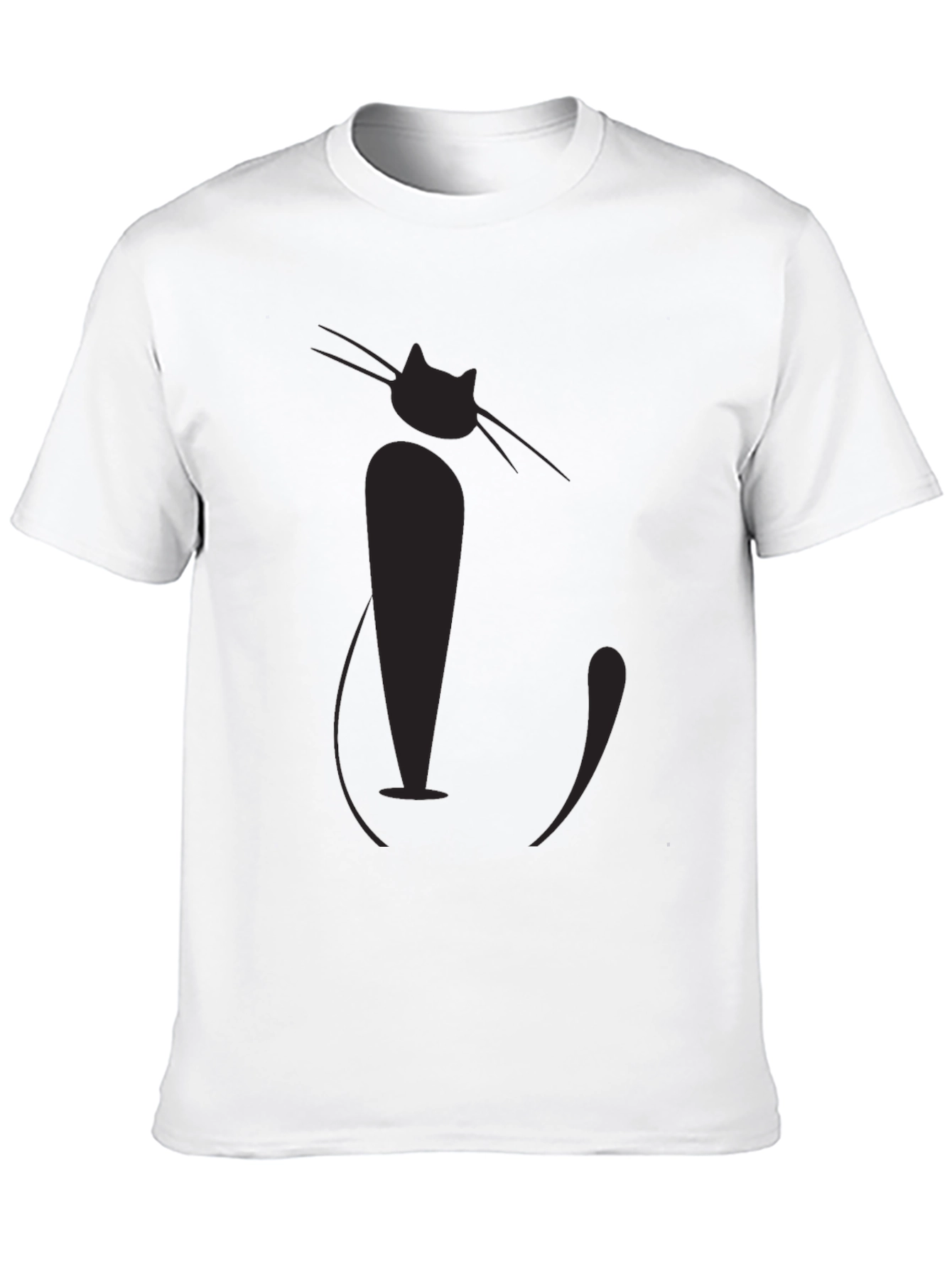 Black Stylish Black Cat Graphic Tee - Men's Casual T-Shirt view 10