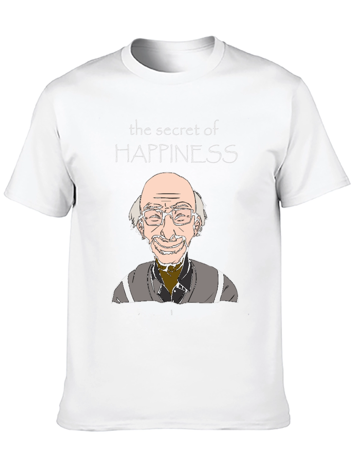 Black Secret of Happiness Cartoon Graphic Tee view 10