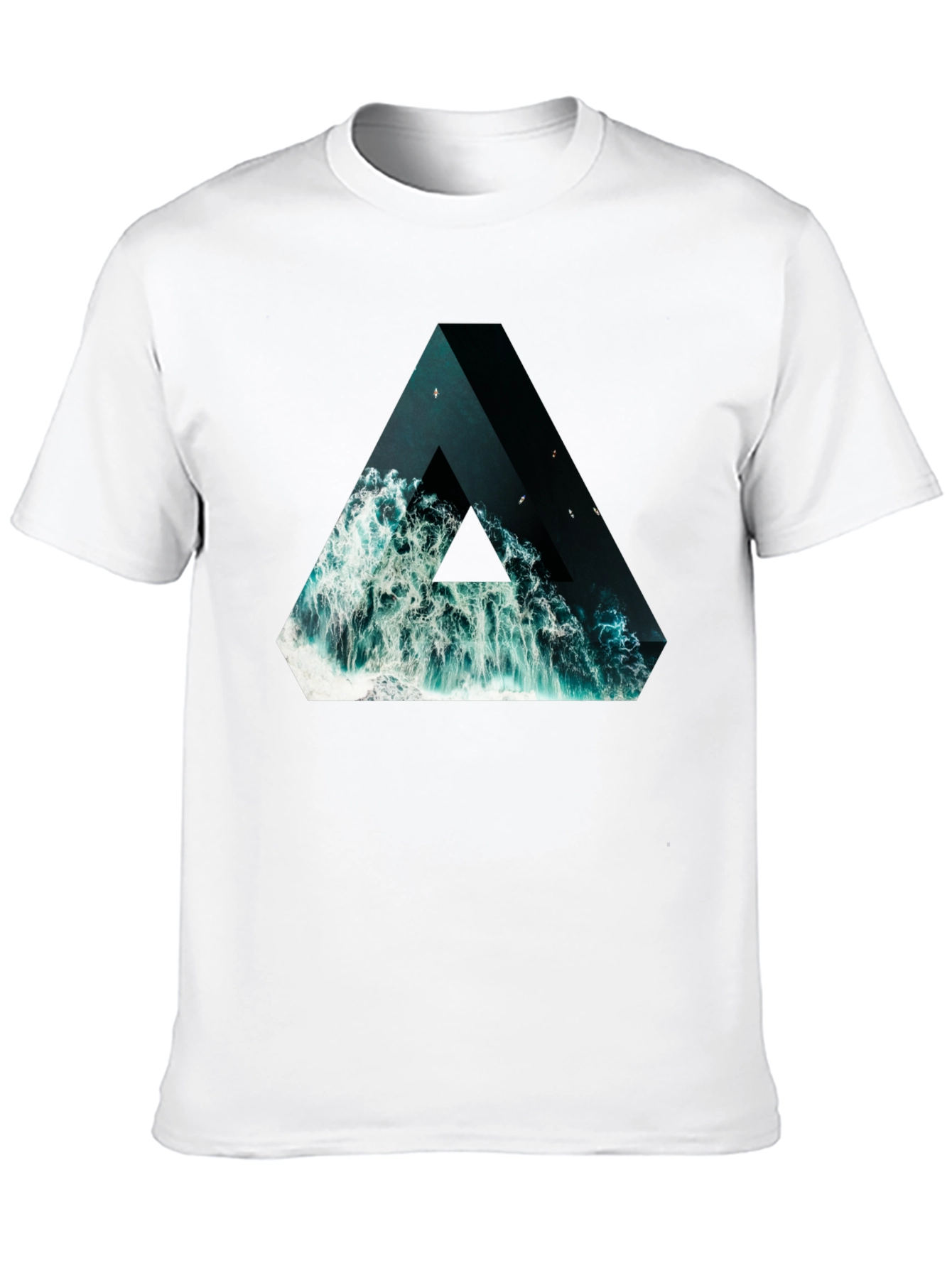 Black Ocean Triangle Graphic Tee - Unique Design! view 10