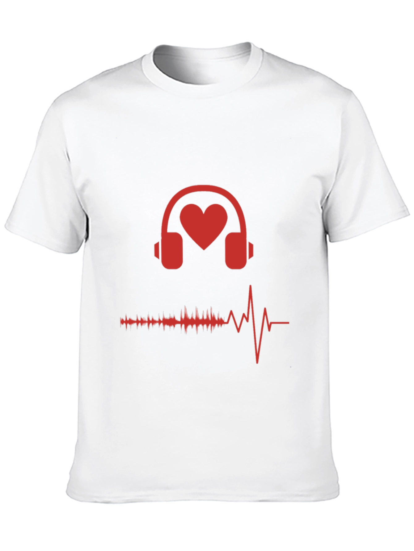 Black Heart Headphones Graphic Tee - Music Lover Shirt view 10