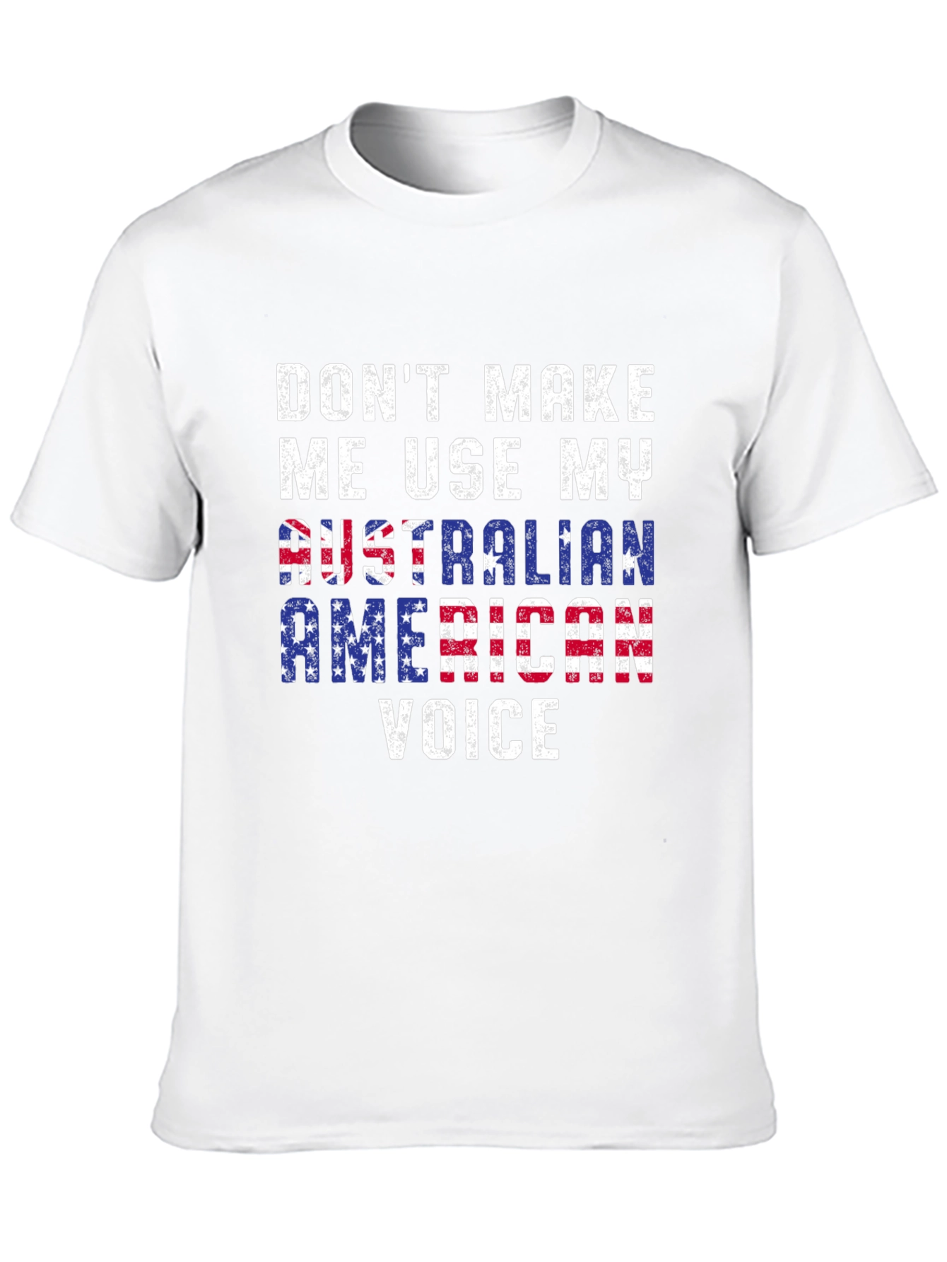 Black Funny Australian American Voice T-Shirt view 10