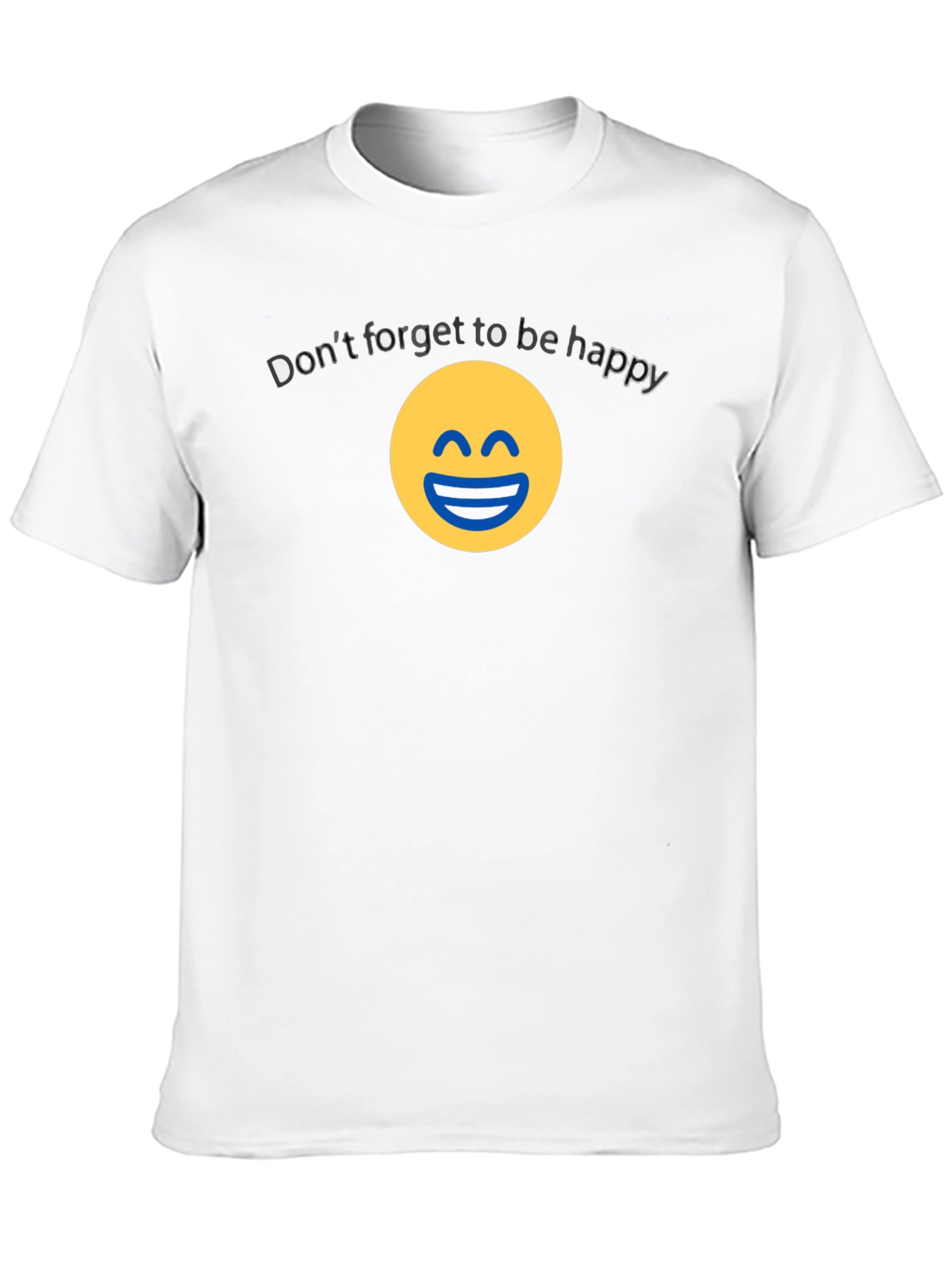 Black Be Happy Graphic Tee - Unisex Cotton Blend view 10