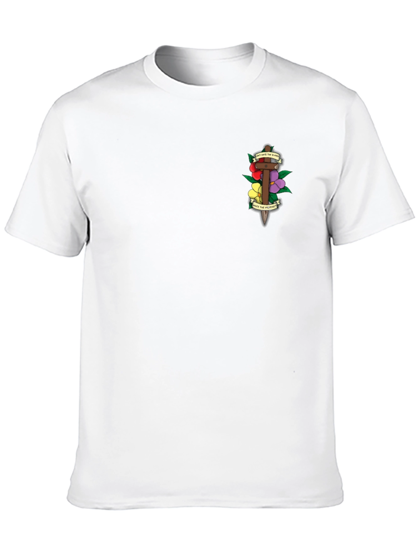 Black Floral Dagger Graphic Tee - Classic Black Shirt view 10