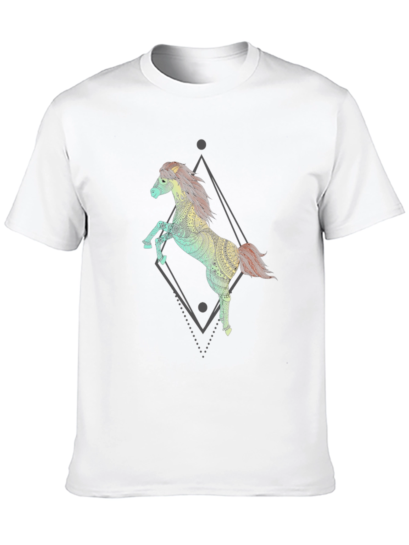 Black Equine Art Tee - Men's Black Graphic T-Shirt view 10