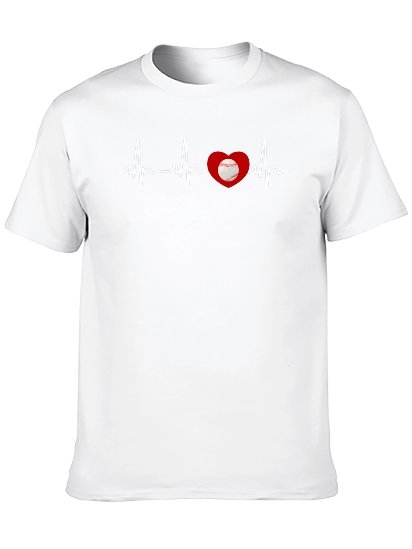 Black Baseball Heartbeat T-Shirt view 10