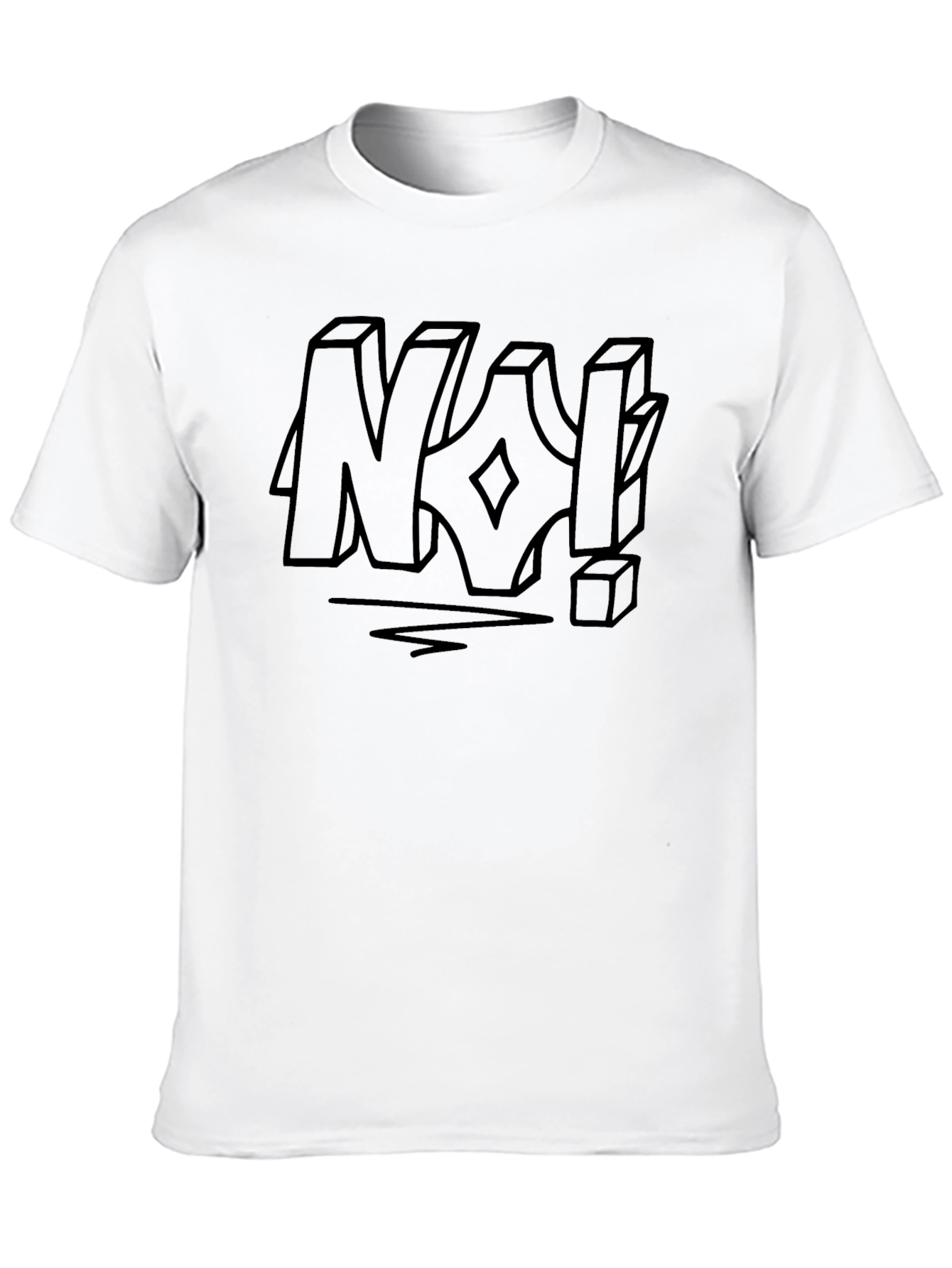 Black Edgy Graphic Tee: "NO!" Statement Shirt view 10