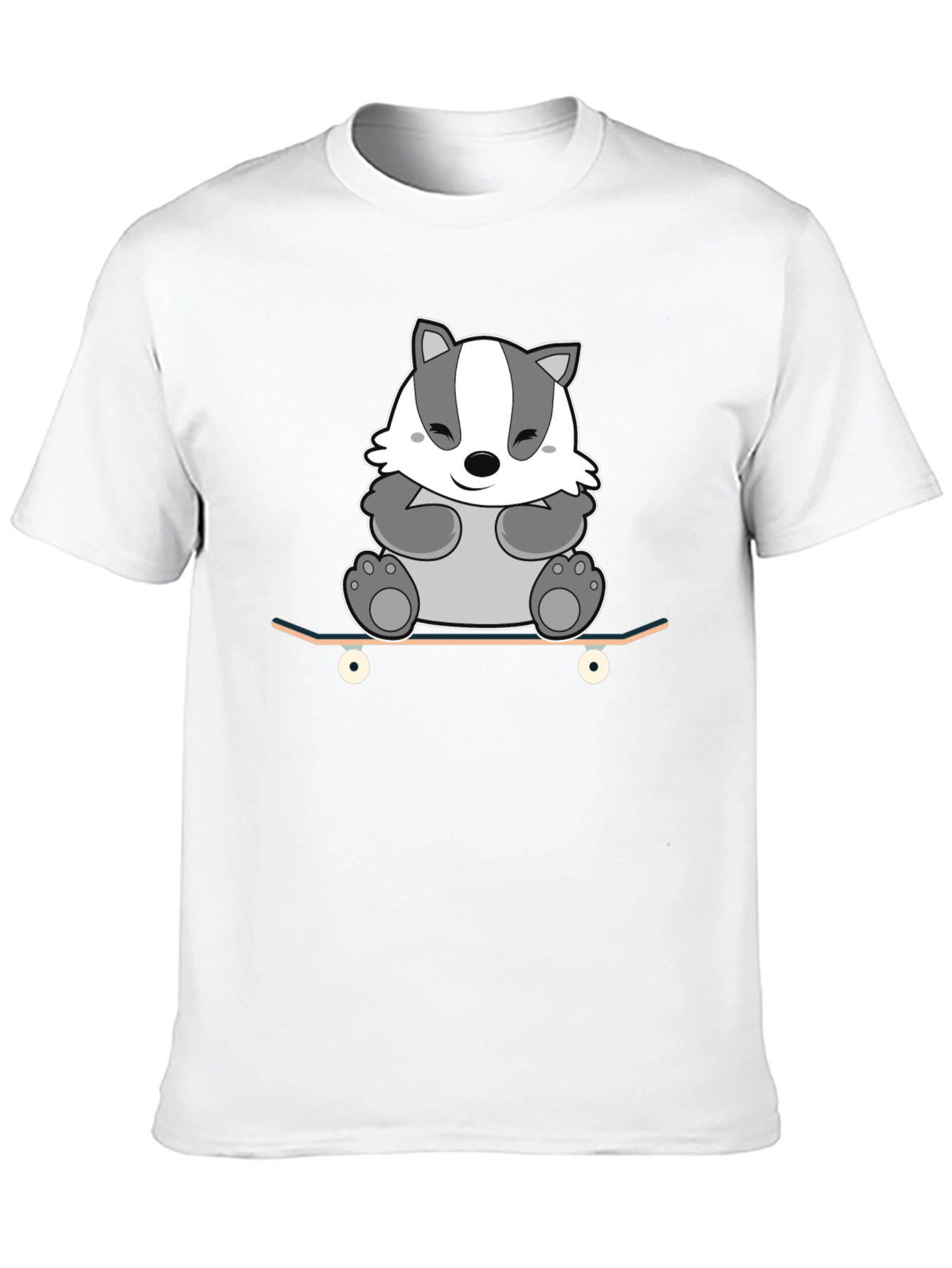 Black Badger Skateboarder Tee - Cool Cartoon Graphic Shirt view 10