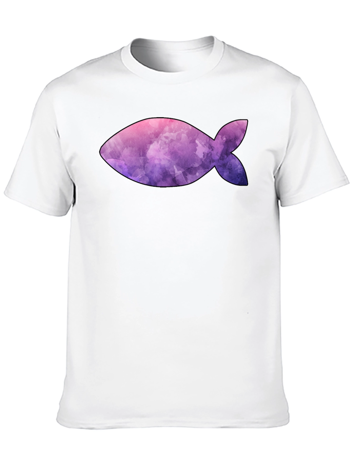 Black Fish Graphic Tee - Artistic Print Black Shirt view 10