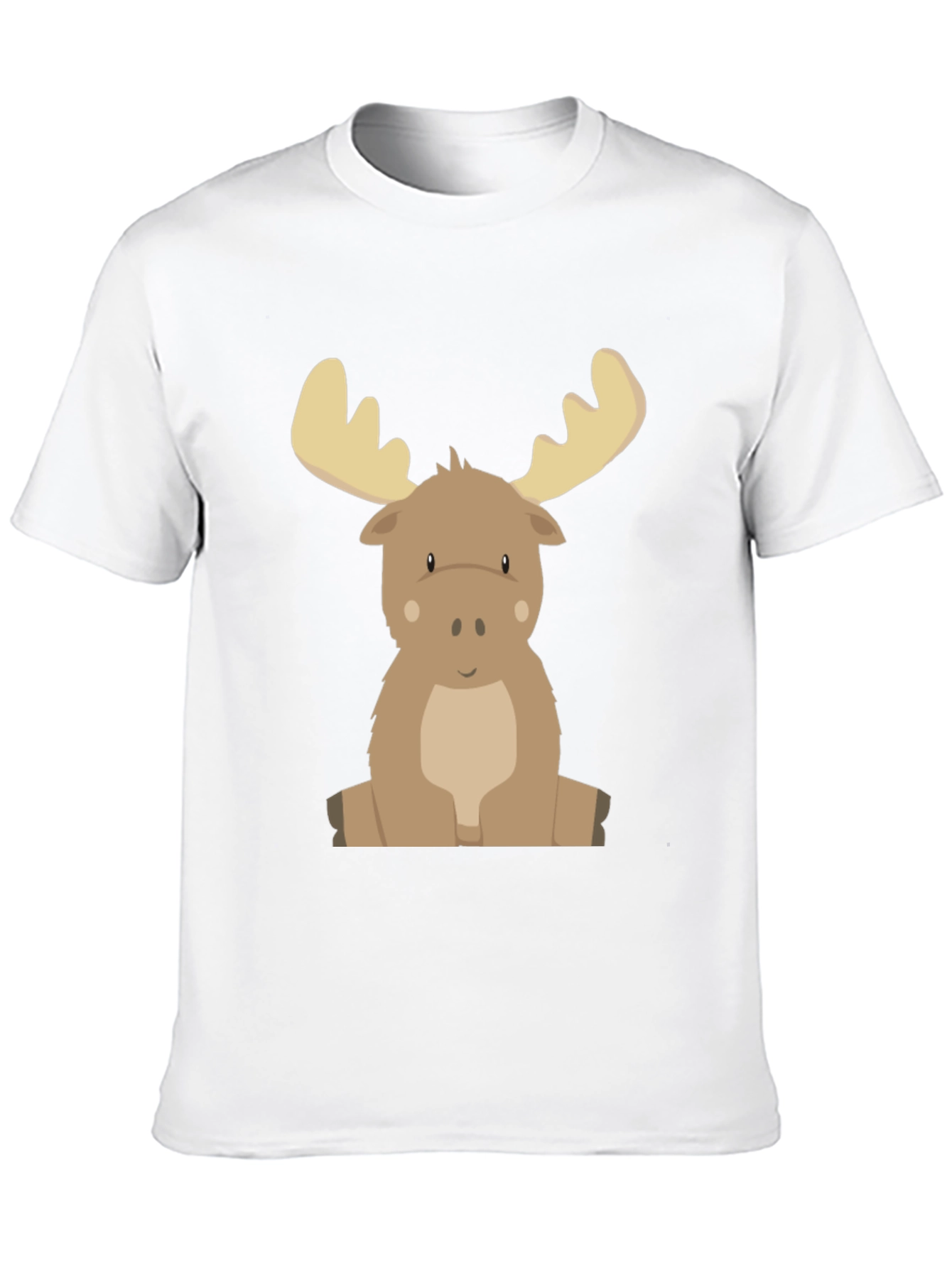 Black Cute Cartoon Moose Graphic Tee - Black view 10