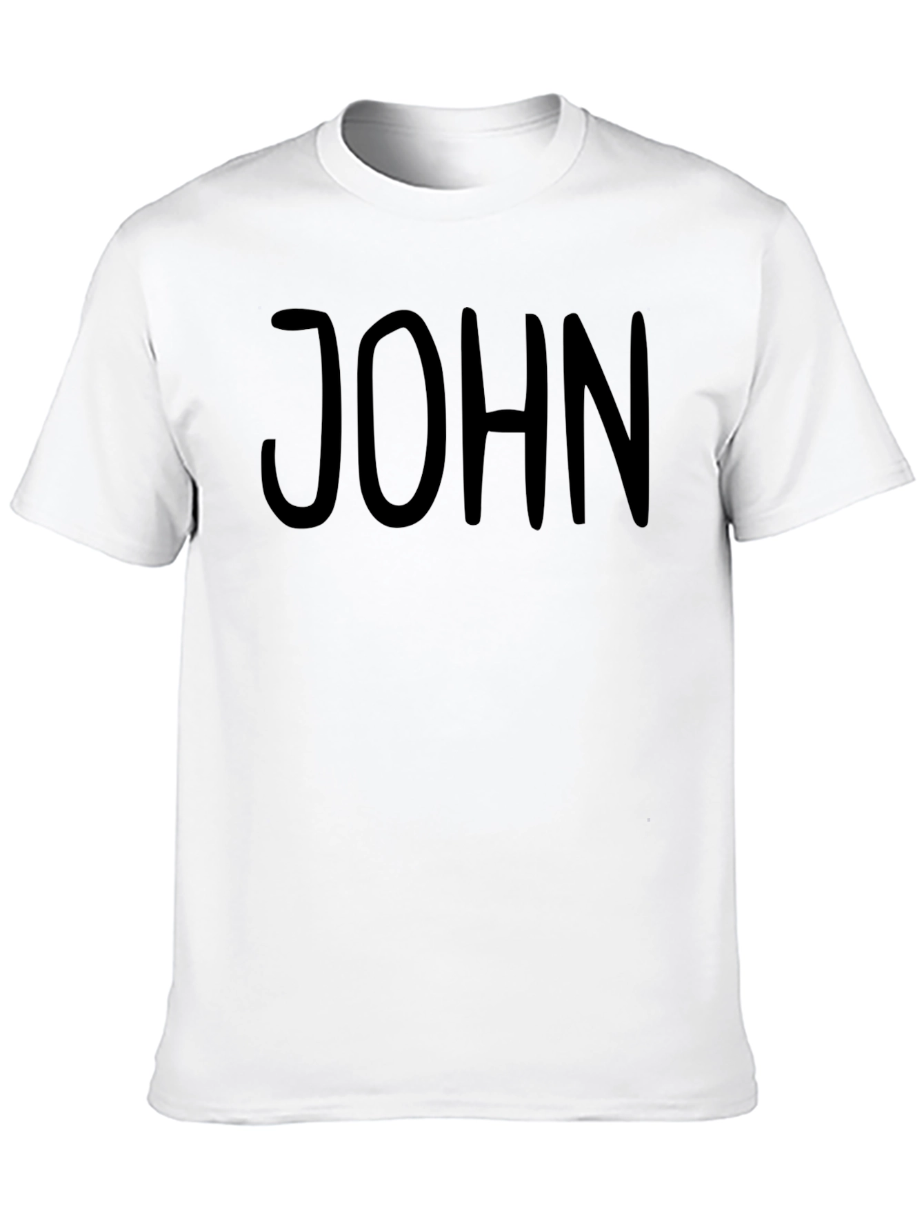 Black Men's Black JOHN Text Graphic Crew Neck T-Shirt view 10
