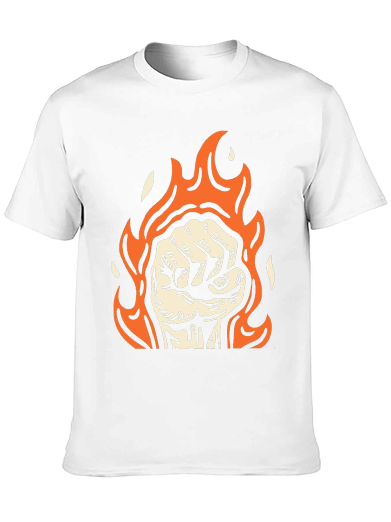 Black Fiery Fist Graphic Tee - Black Cotton view 10