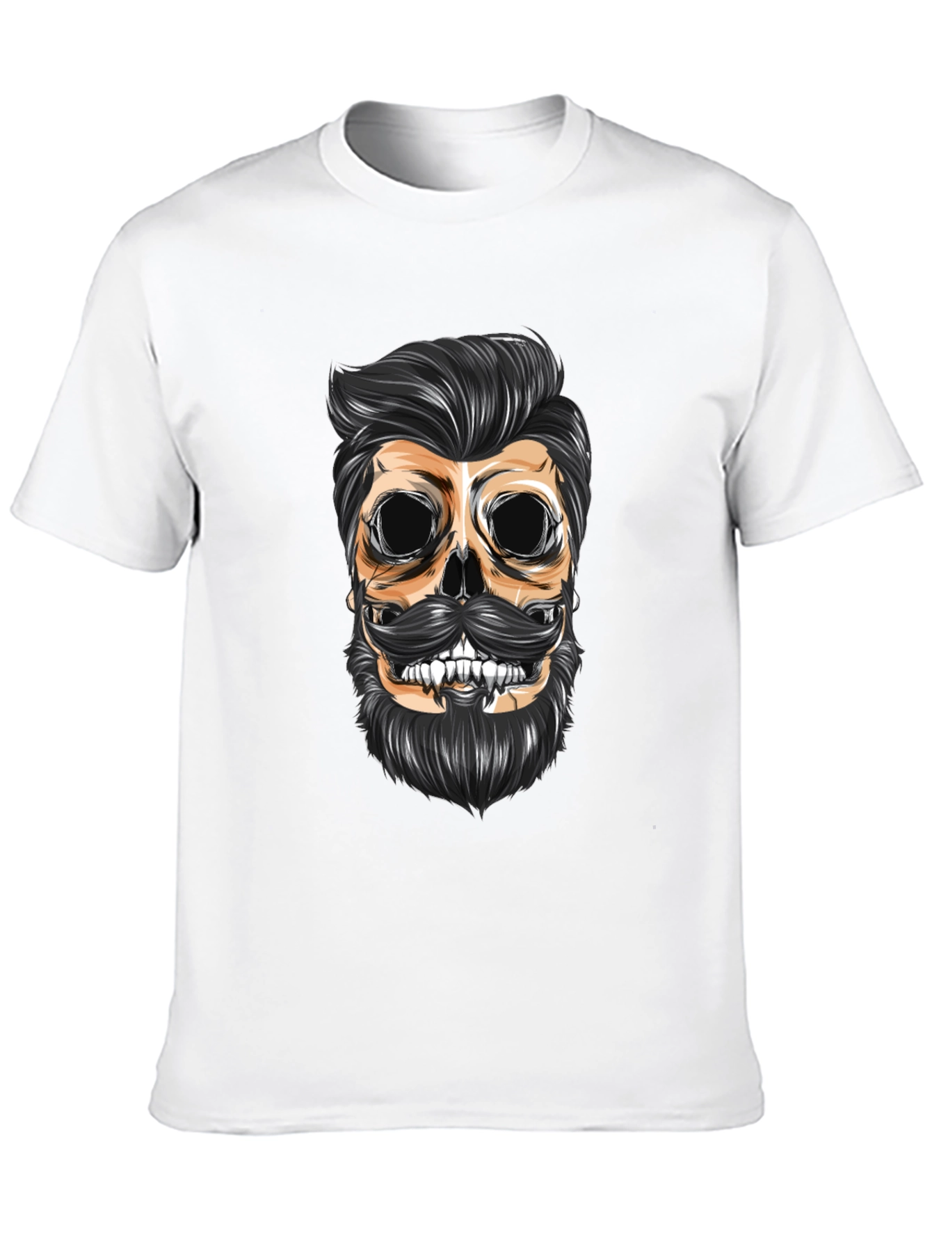 Skull Barber Graphic T-Shirt - Men's Black Crew Neck Tee - 10