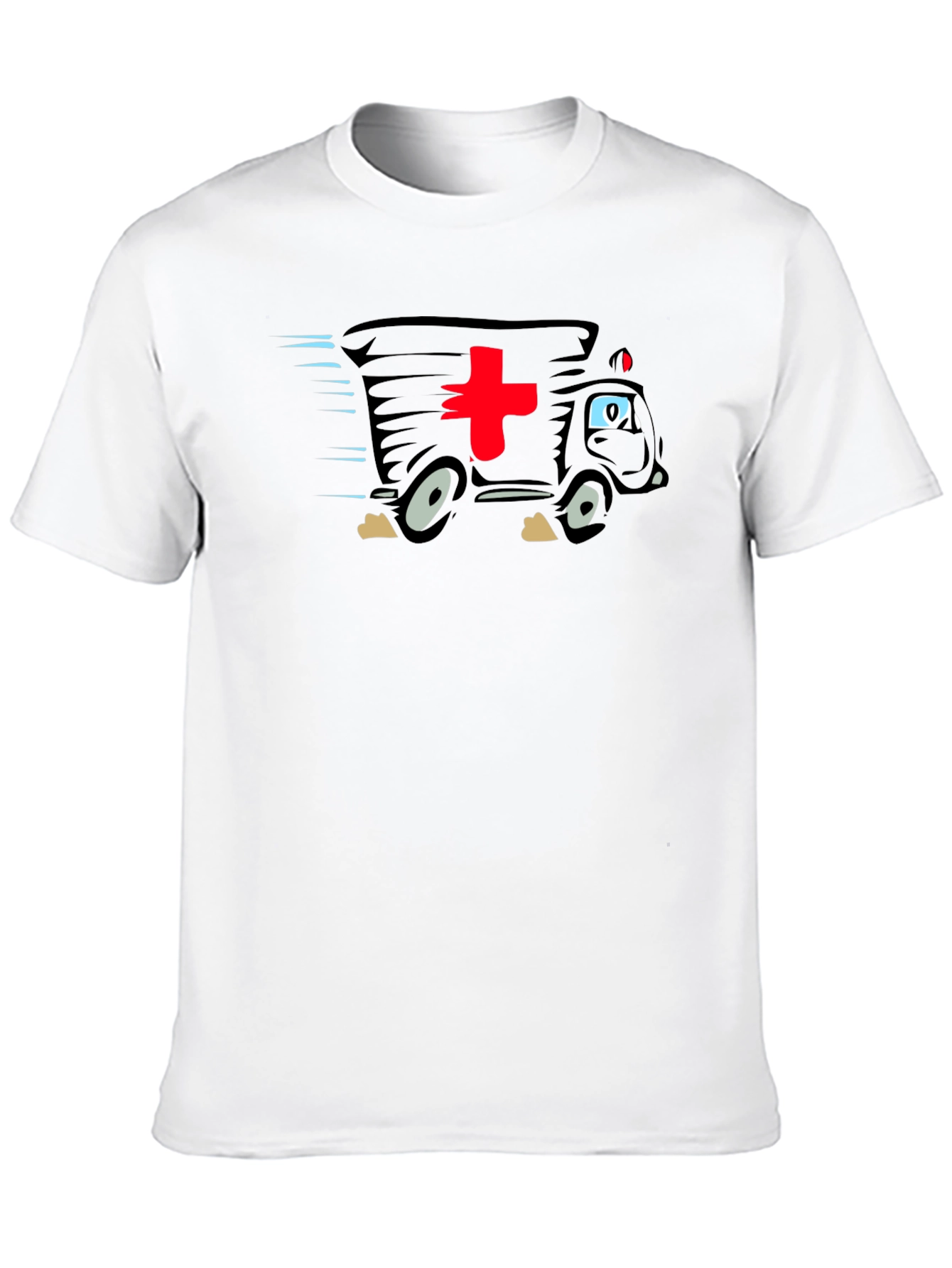 Black Funny Cartoon Ambulance T-Shirt - Medical Humor Tee view 10