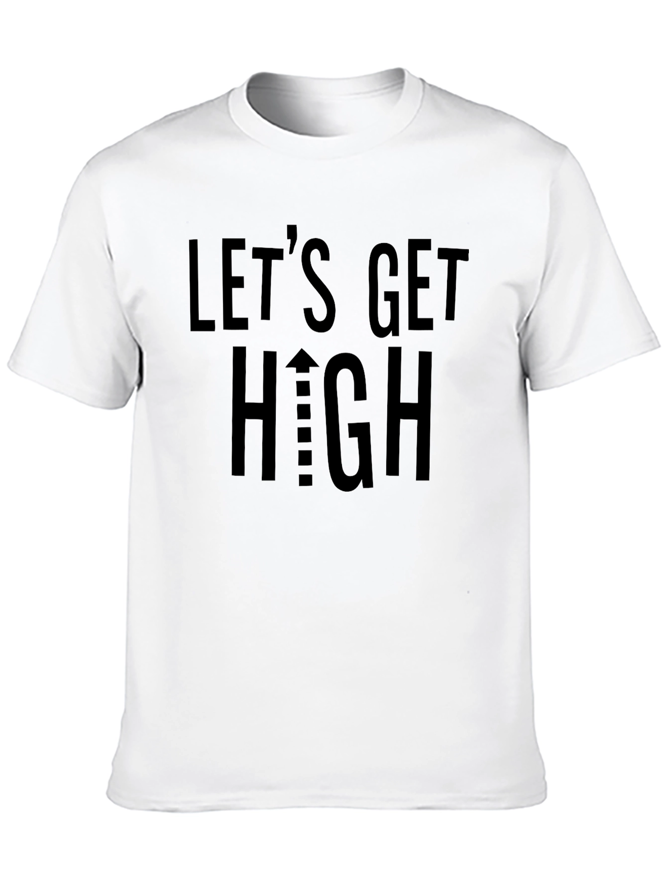 Black Let's Get High Black Graphic Tee view 10