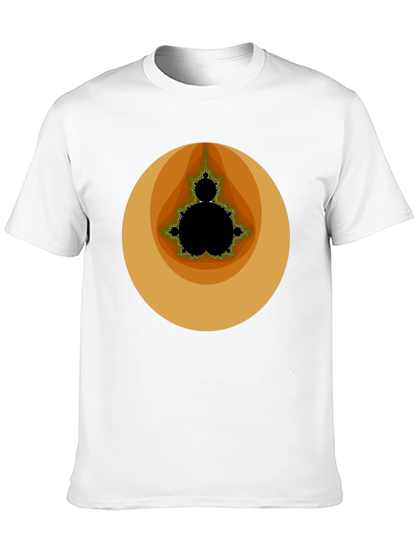 Black Mandelbrot Set Graphic Tee - Black Cotton T-Shirt view 10